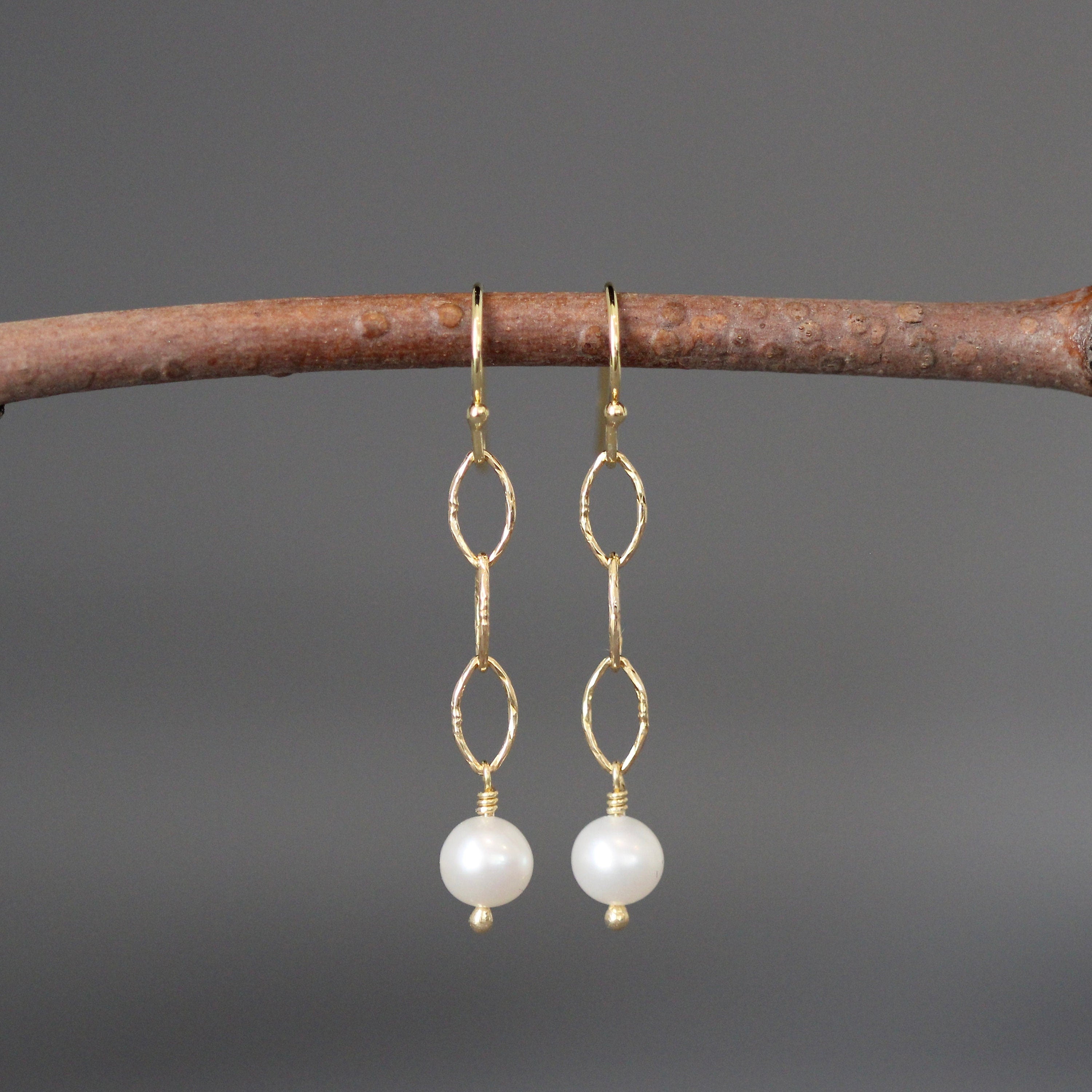 Akoya Pearl and Gold Vermeil Dangle Earrings
