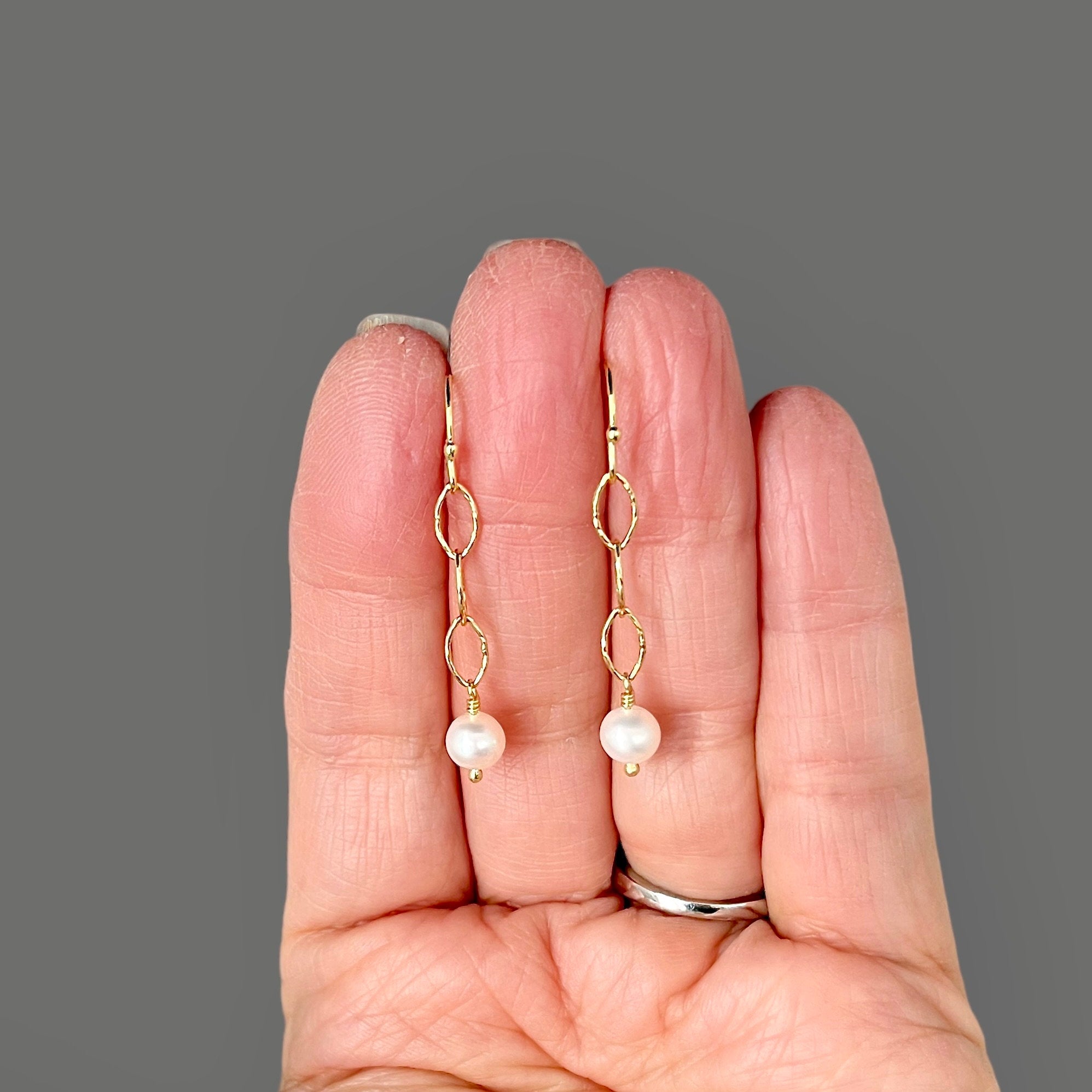 Akoya Pearl and Gold Vermeil Dangle Earrings