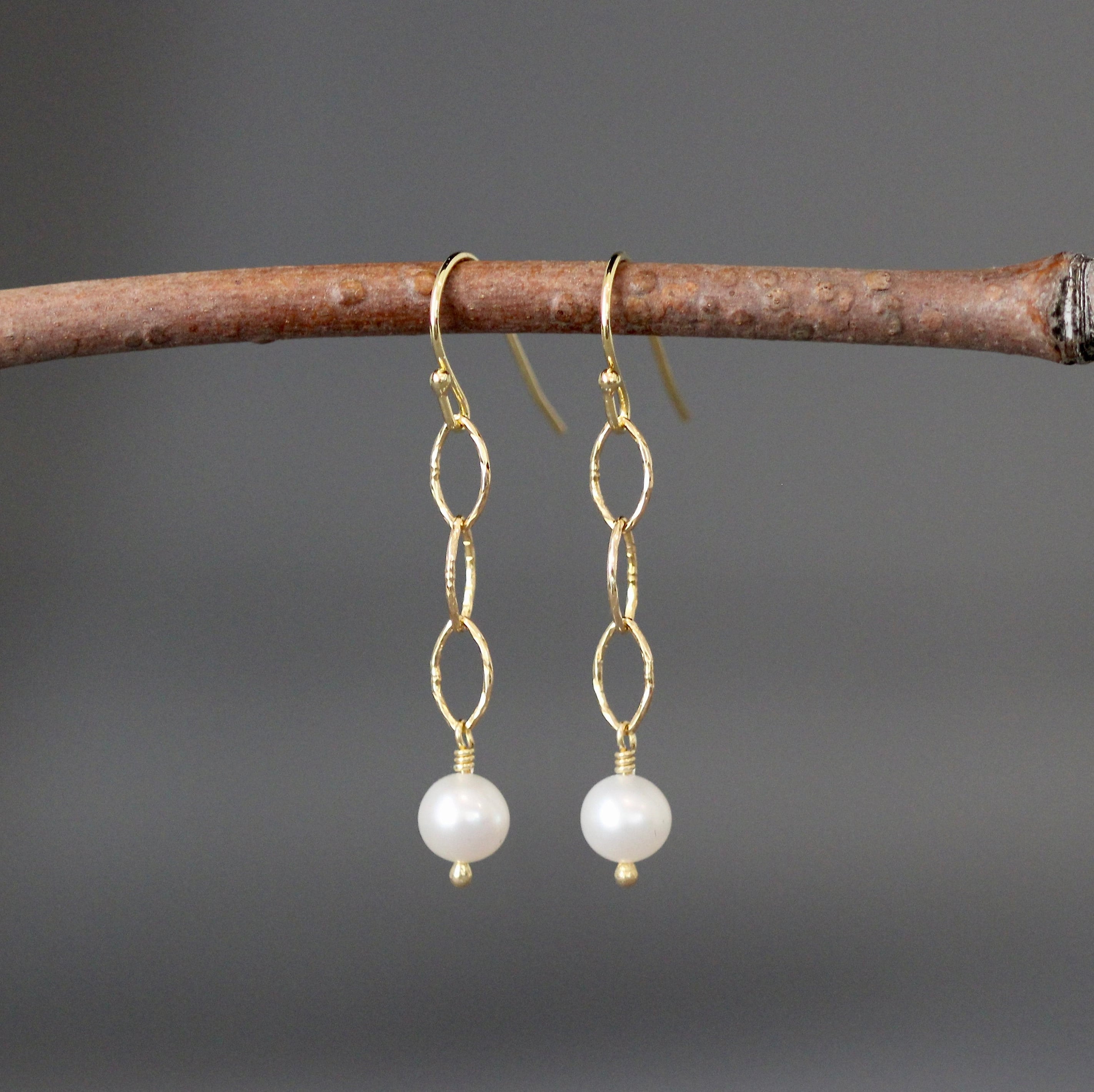 Akoya Pearl and Gold Vermeil Dangle Earrings
