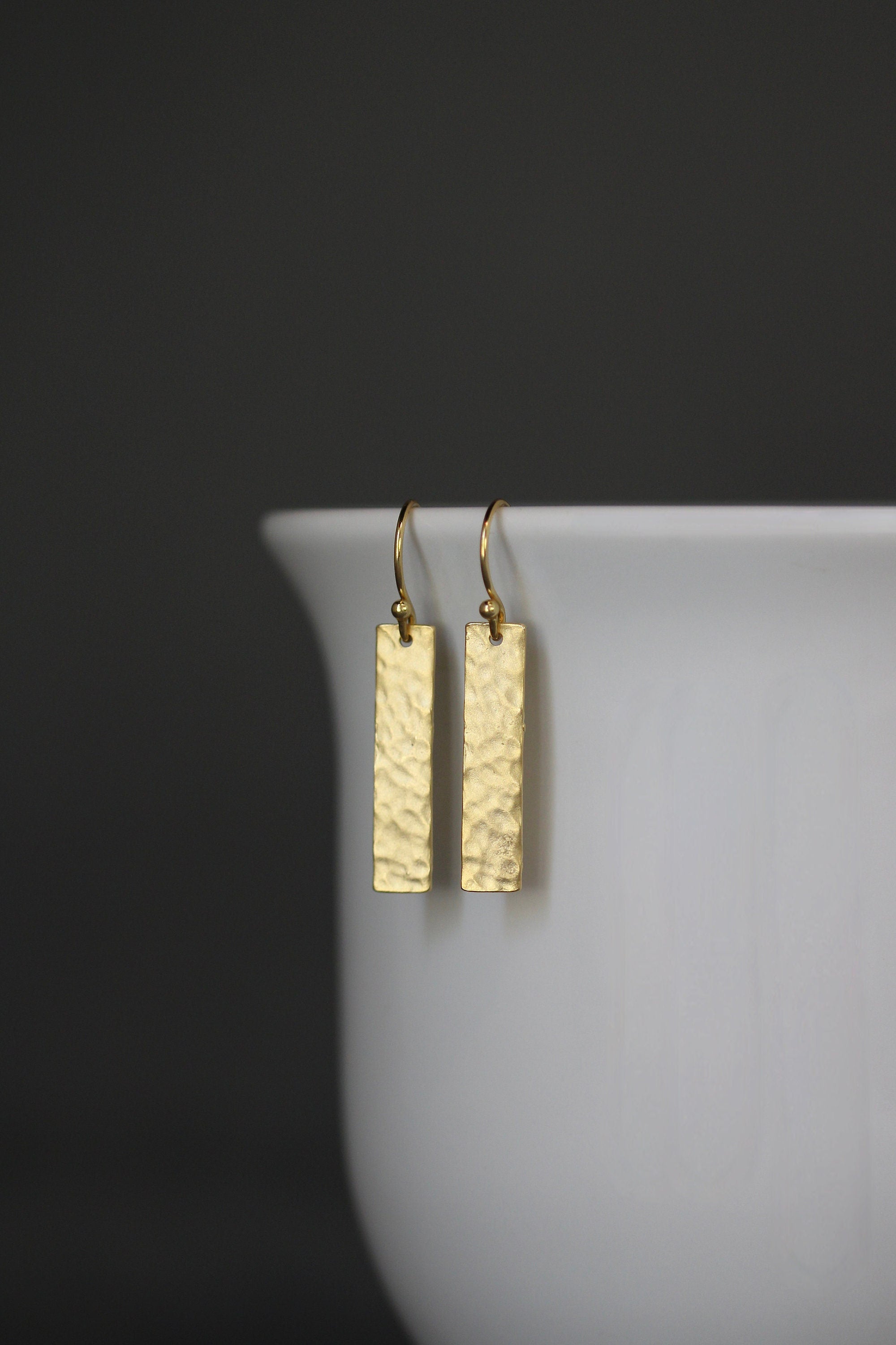 Gold Rectangle Earrings