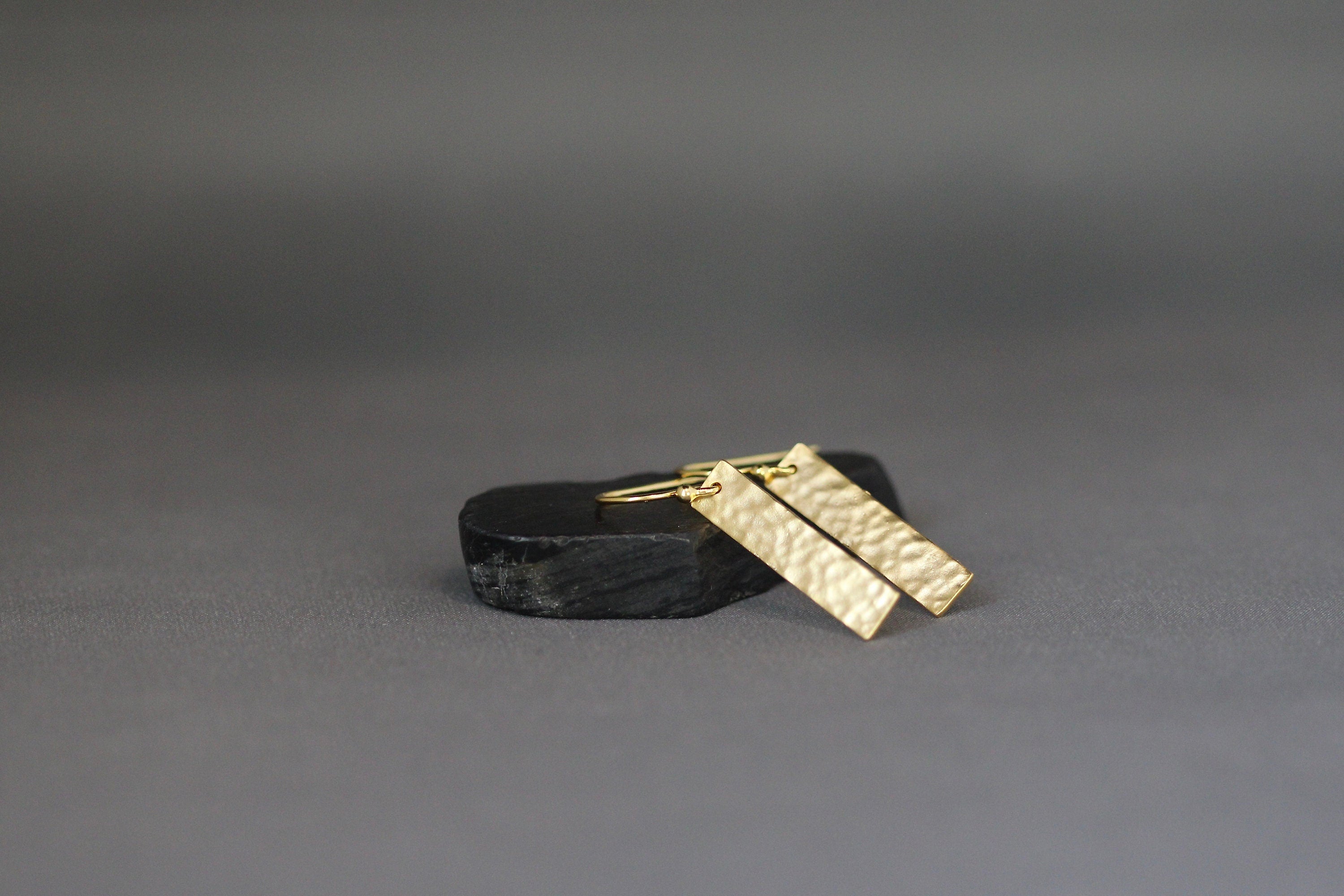 Gold Rectangle Earrings