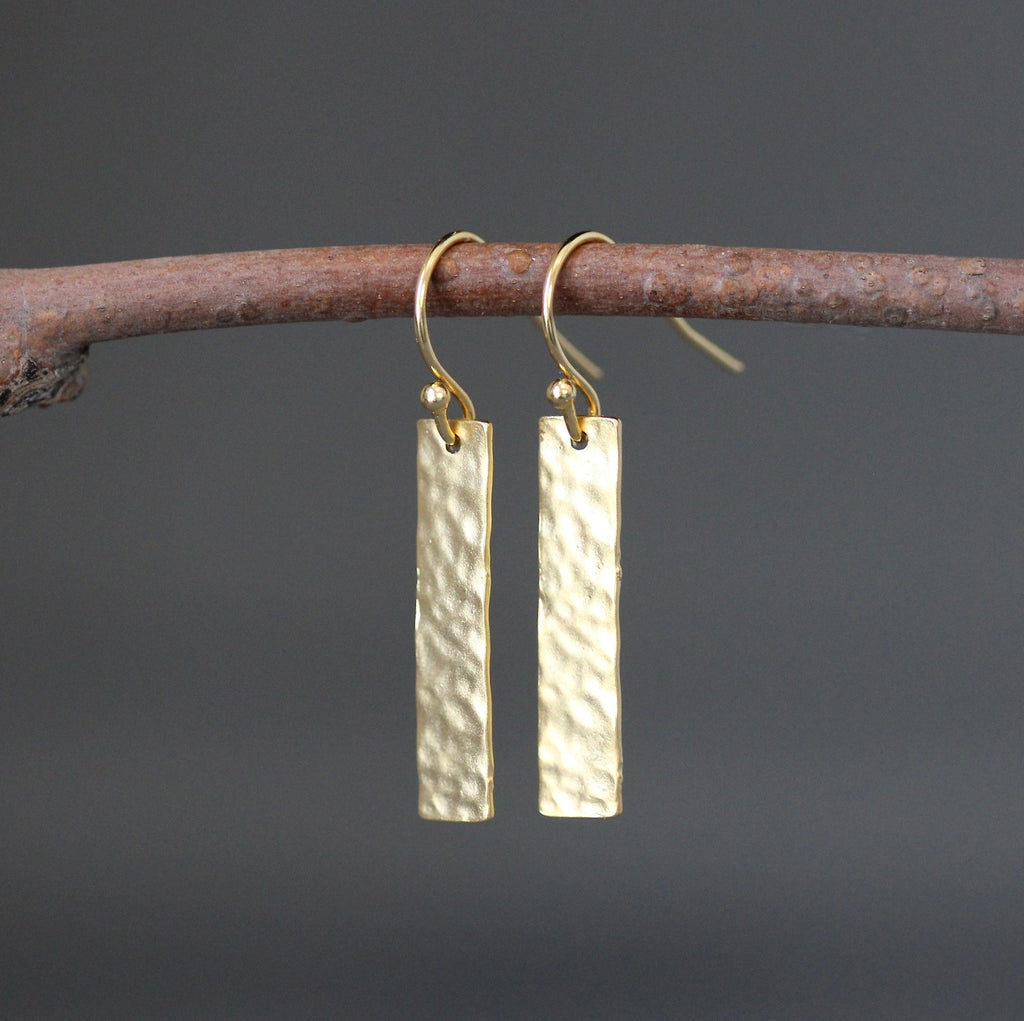 Gold Rectangle Earrings