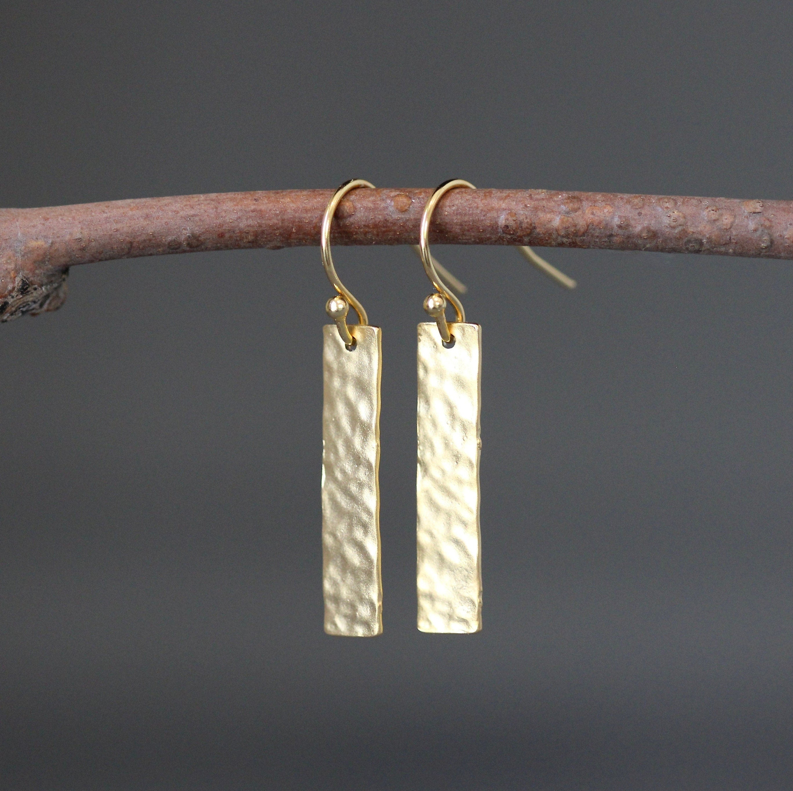 Gold Rectangle Earrings