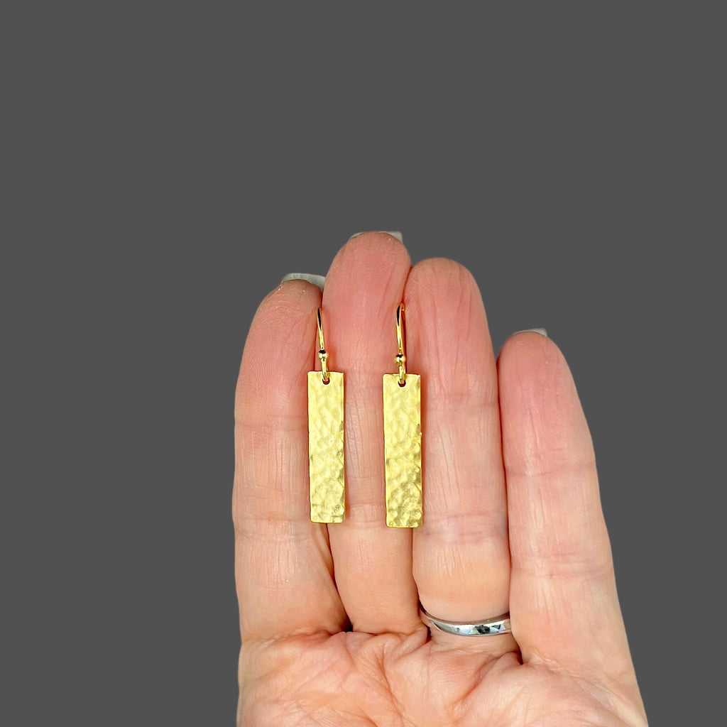 Gold Rectangle Earrings