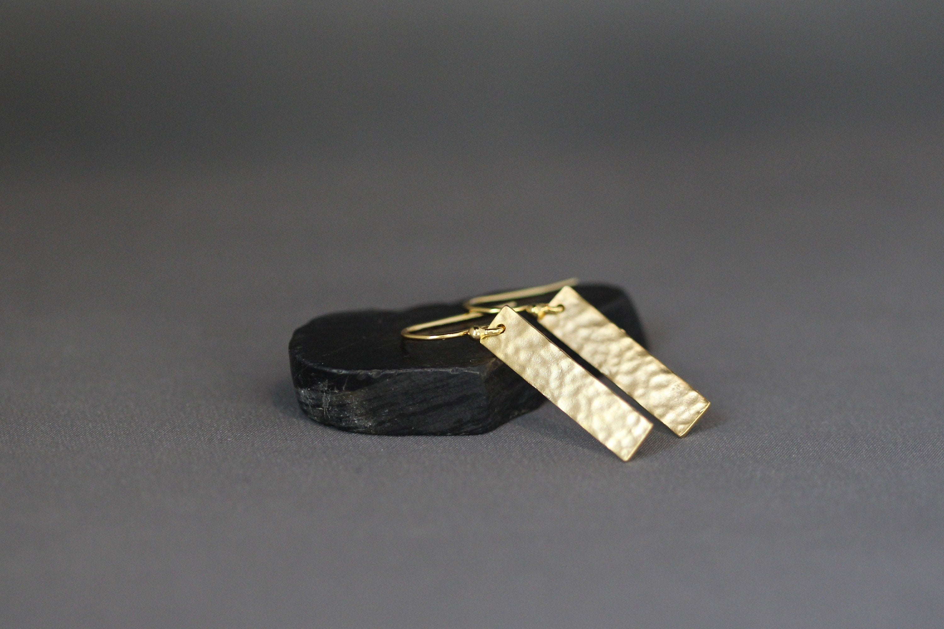 Gold Rectangle Earrings