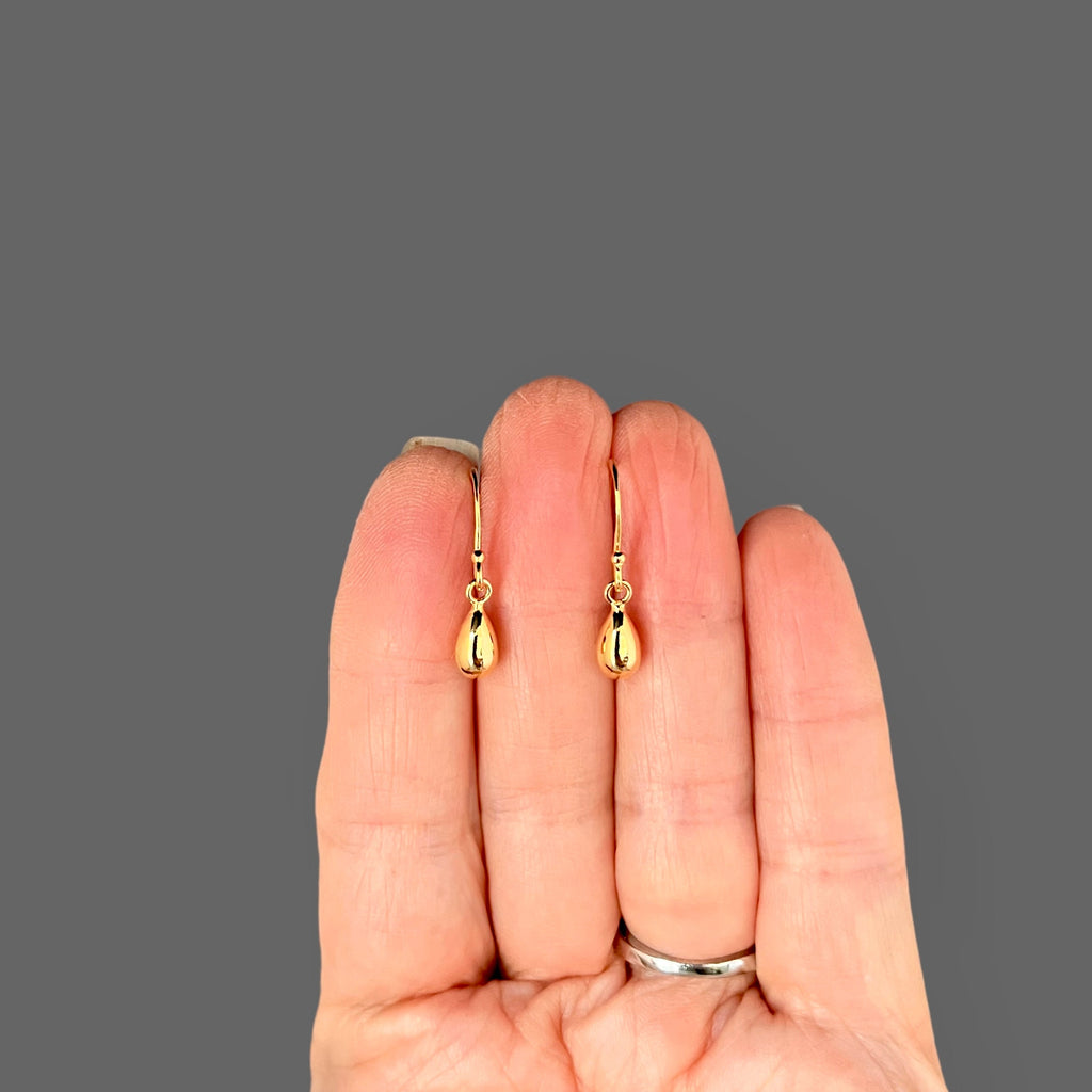 Gold Vermeil Teardrop Charm Dangle Earrings