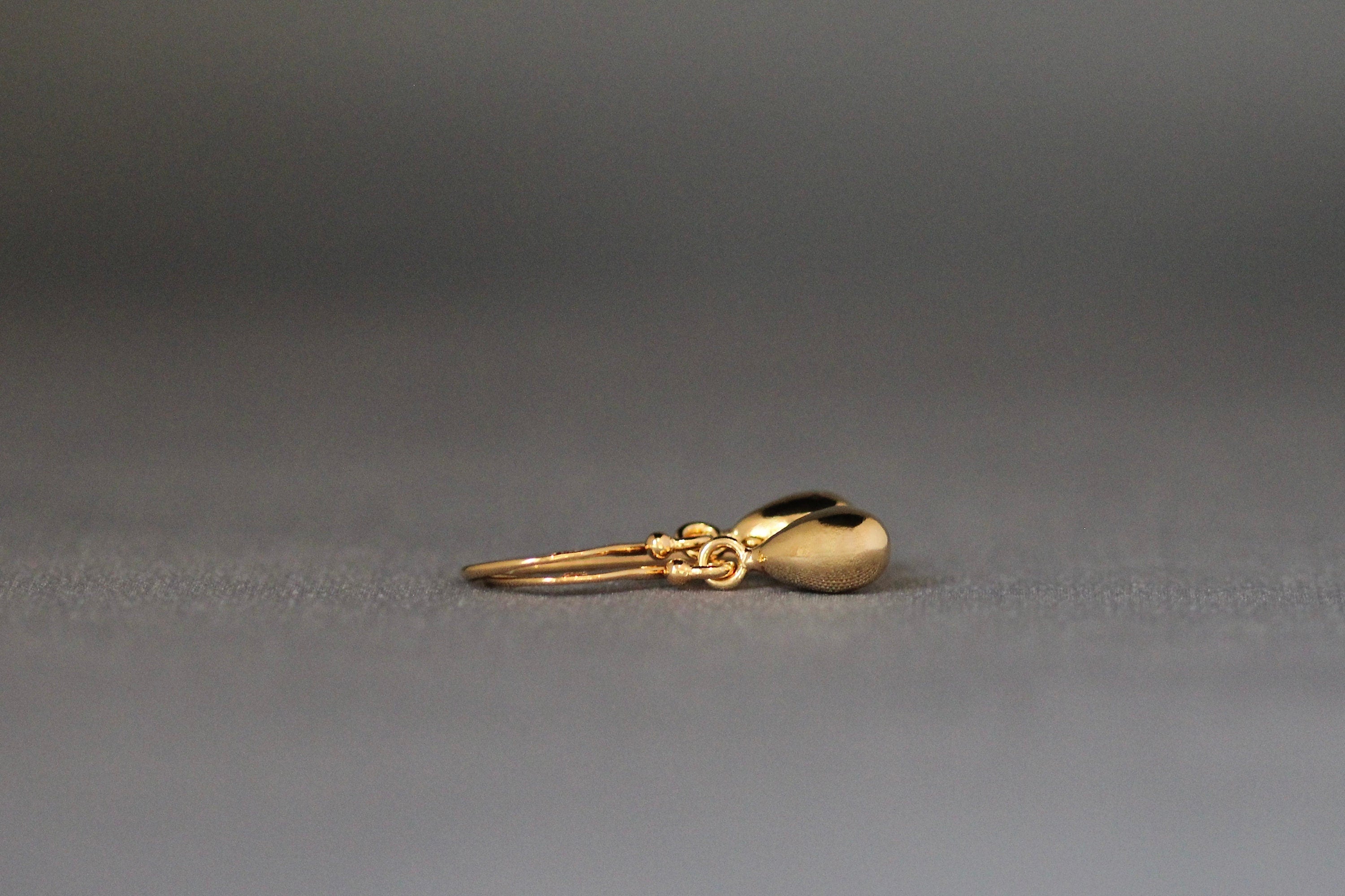 Gold Vermeil Teardrop Charm Dangle Earrings