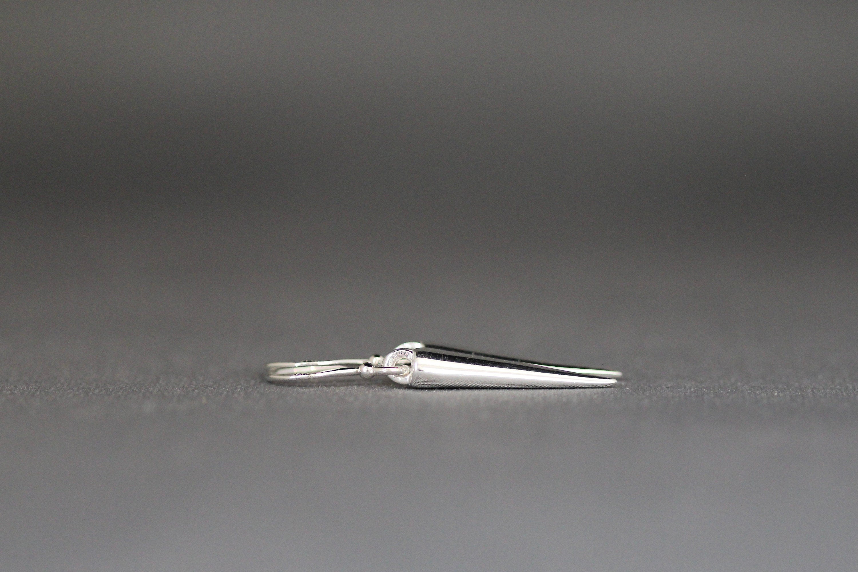 Sterling Silver Spike Charm Dangle Earrings