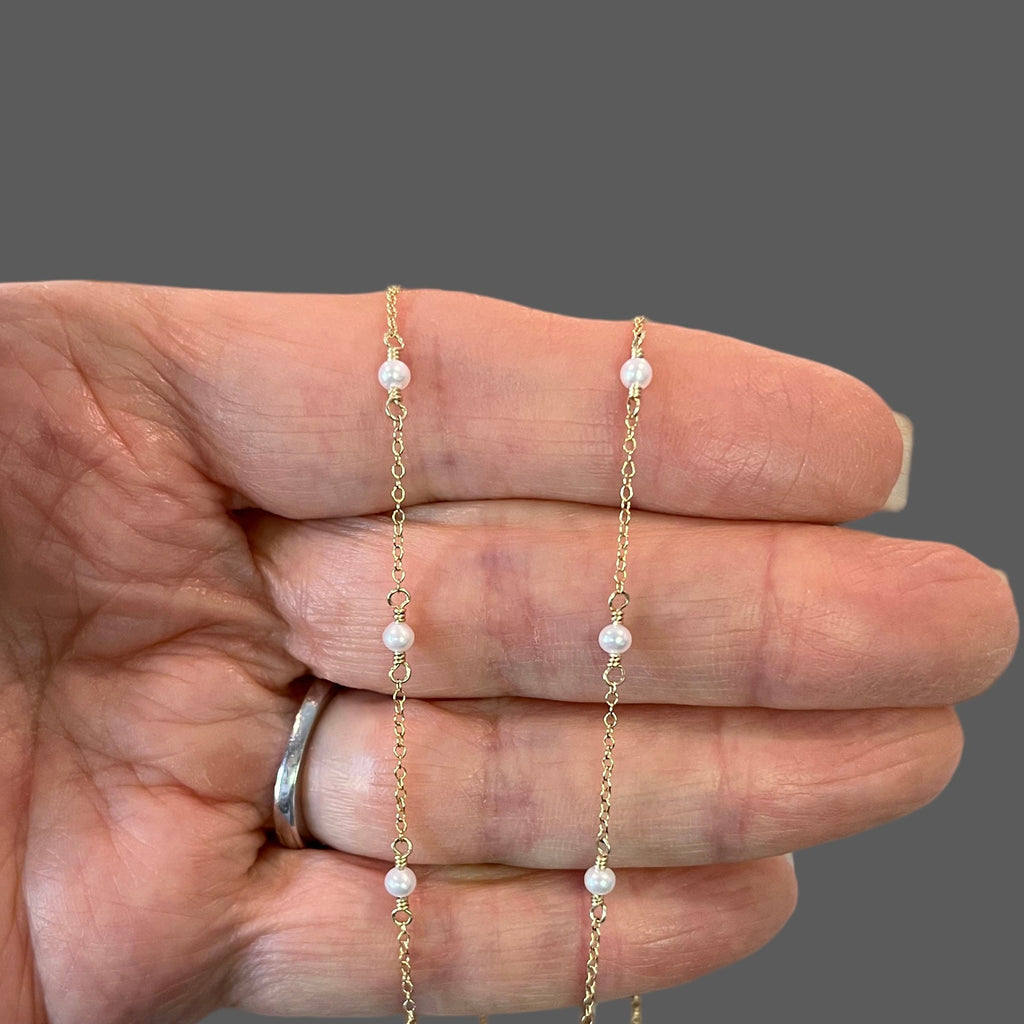 Freshwater Pearl and Gold Filled Chain Necklace