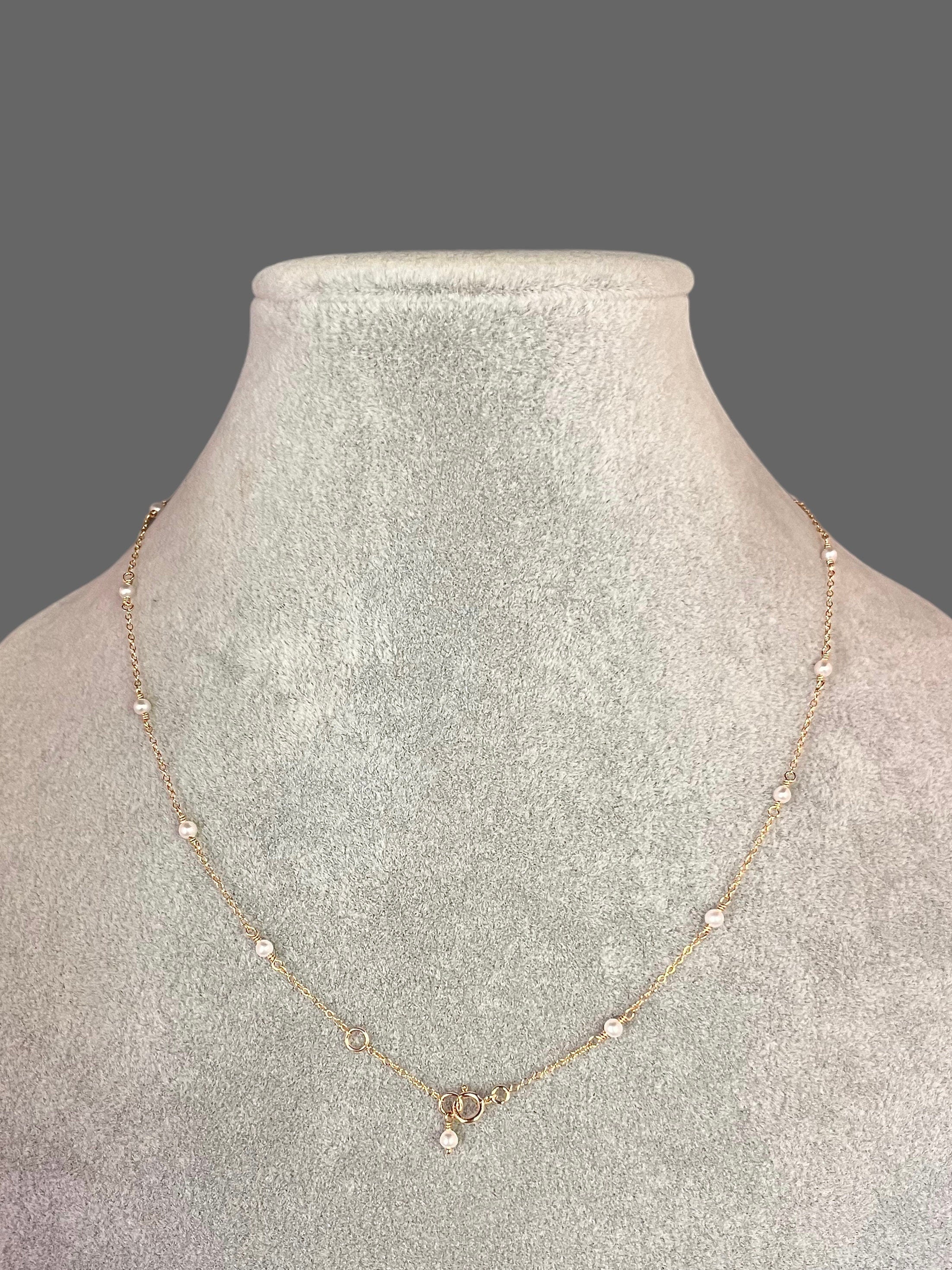 Freshwater Pearl and Gold Filled Chain Necklace