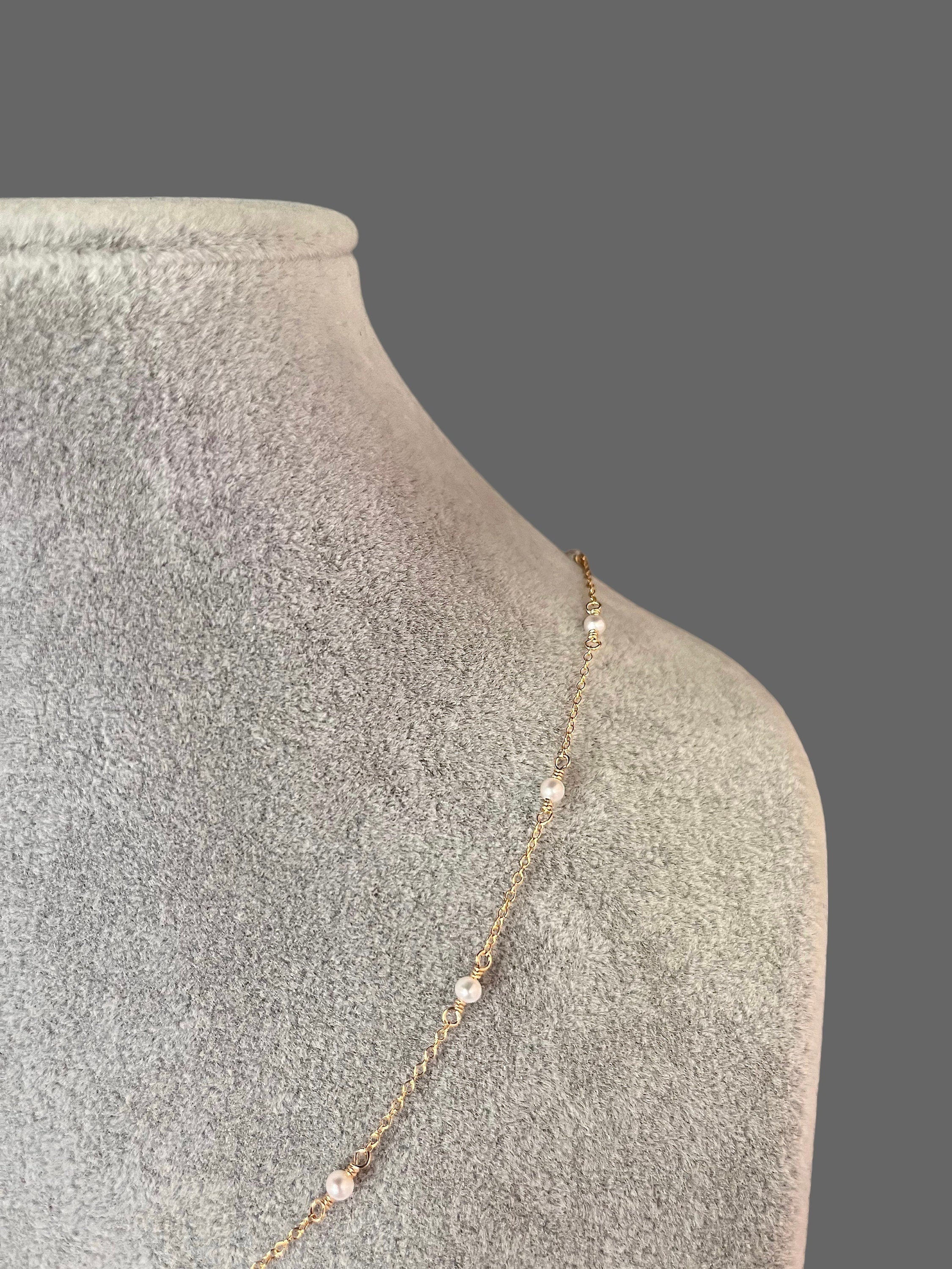 Freshwater Pearl and Gold Filled Chain Necklace