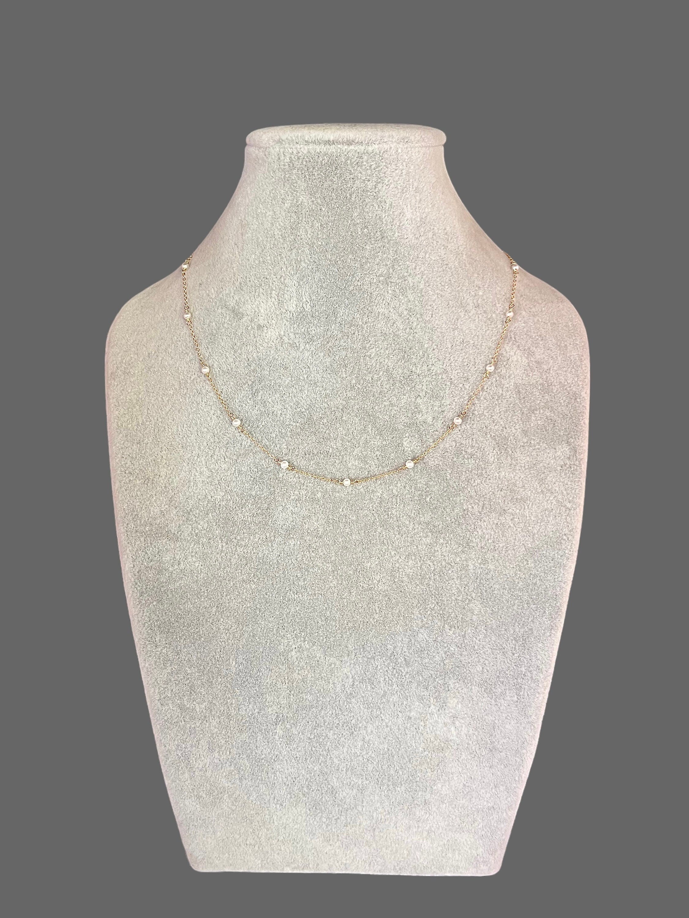 Freshwater Pearl and Gold Filled Chain Necklace