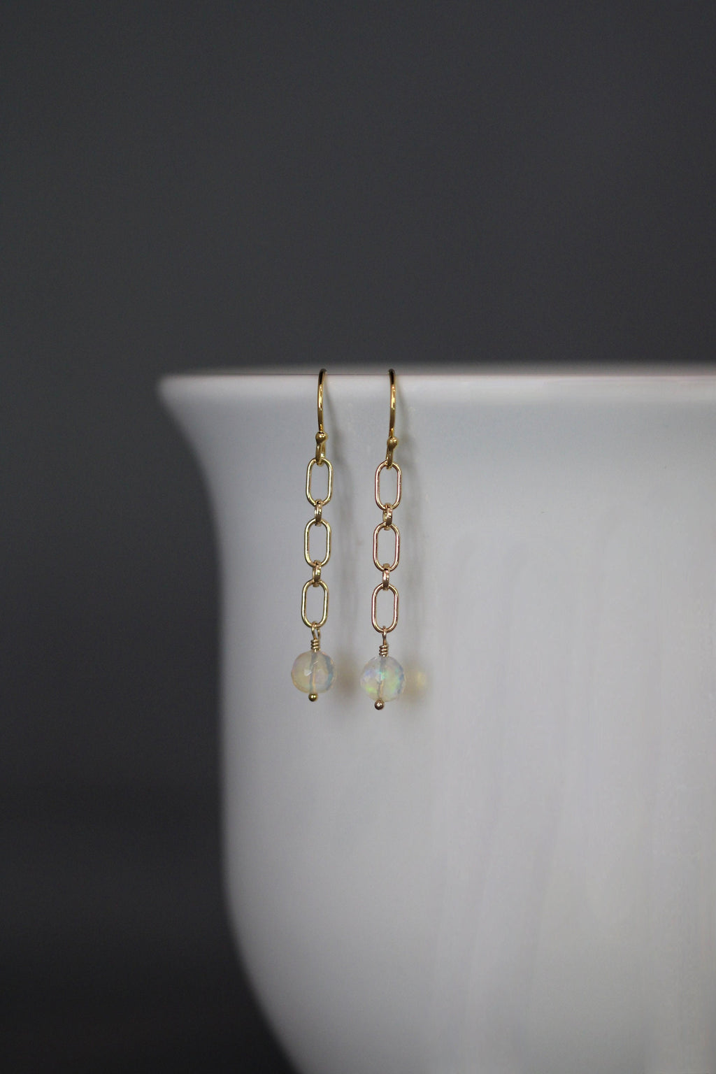 Ethiopian Opal Dangle Earrings on Gold Filled Links