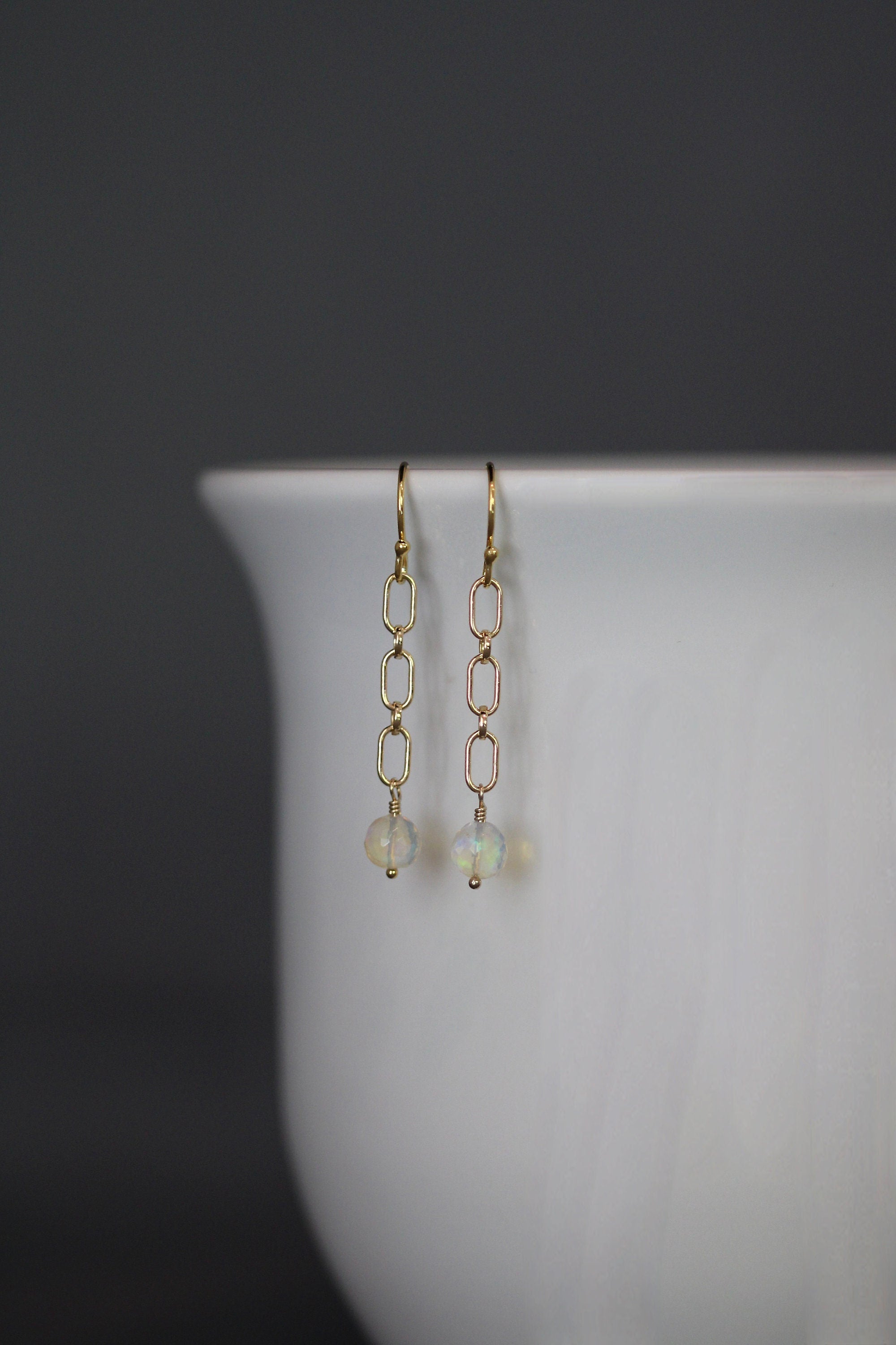 Ethiopian Opal Dangle Earrings on Gold Filled Links