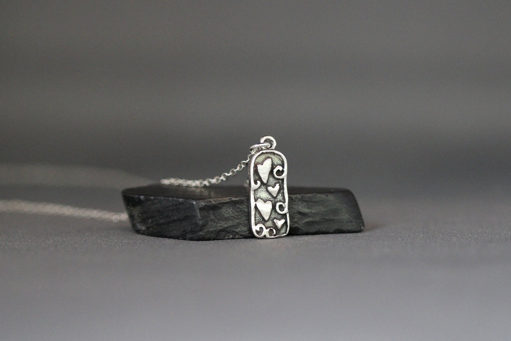 Bali Sterling Silver Four-Hearts Charm Necklace