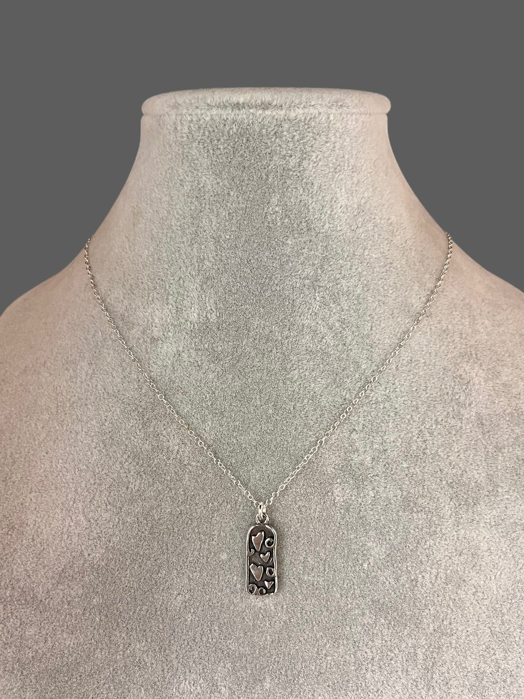 Bali Sterling Silver Four-Hearts Charm Necklace