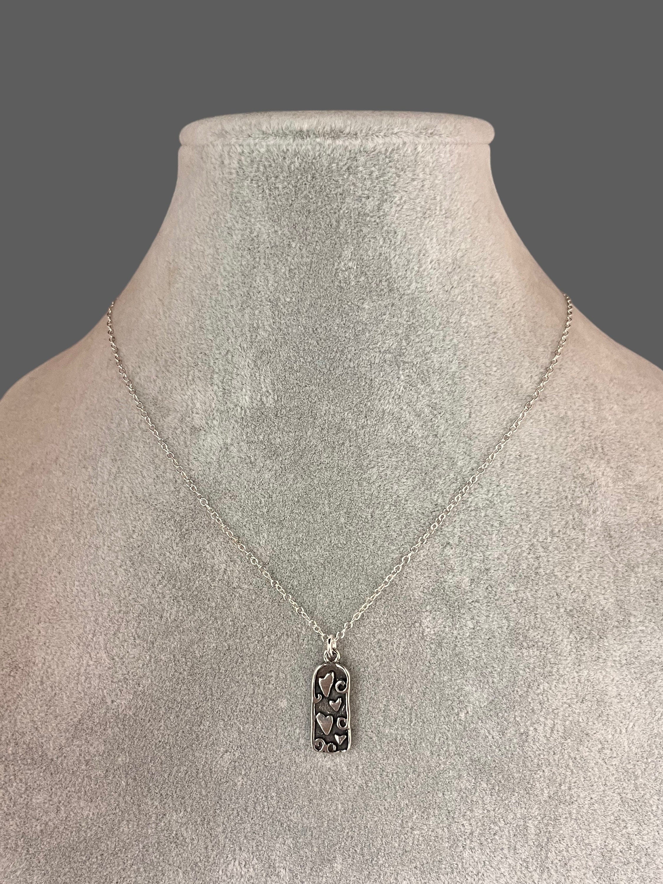 Bali Sterling Silver Four-Hearts Charm Necklace