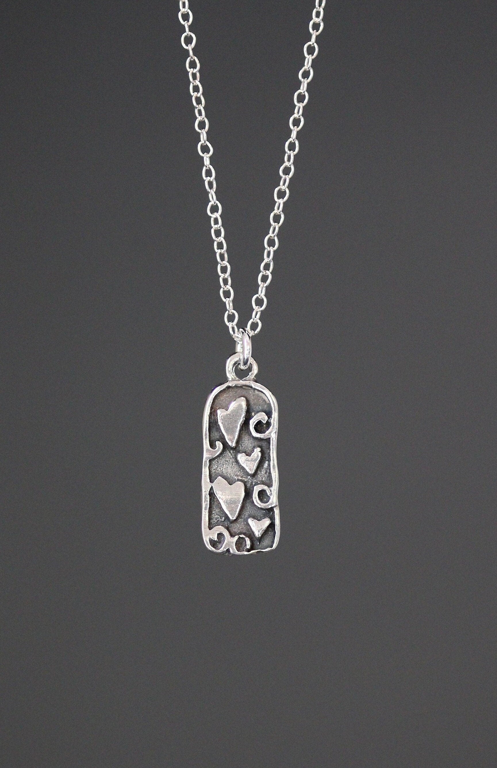 Bali Sterling Silver Four-Hearts Charm Necklace