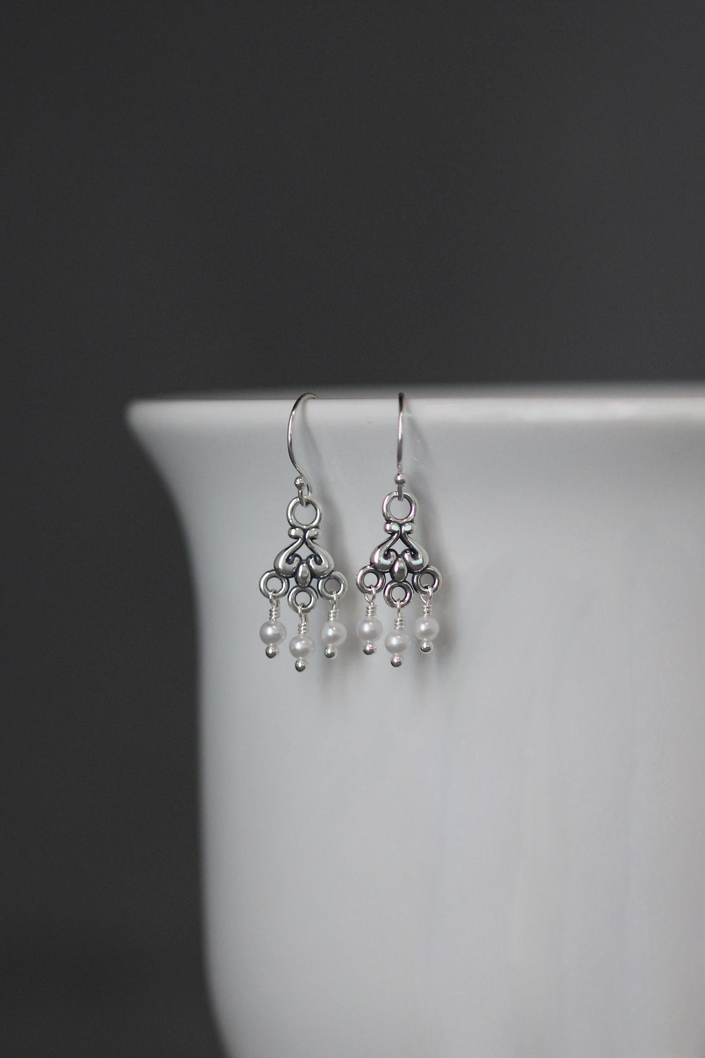 Freshwater Pearl Chandelier Earrings in Sterling Silver