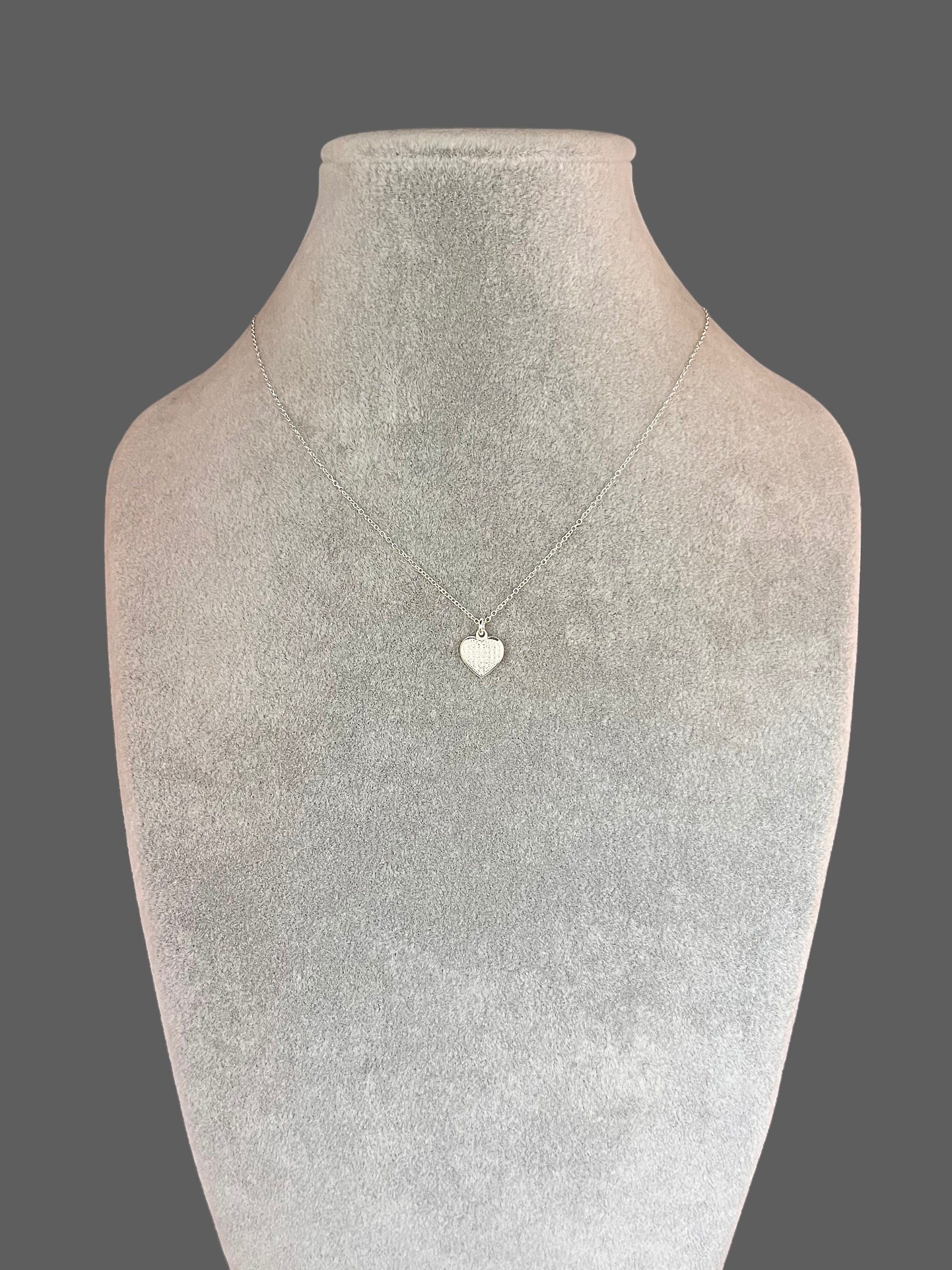 Cubic Zirconia Pave Heart Pendant Necklace in Sterling Silver