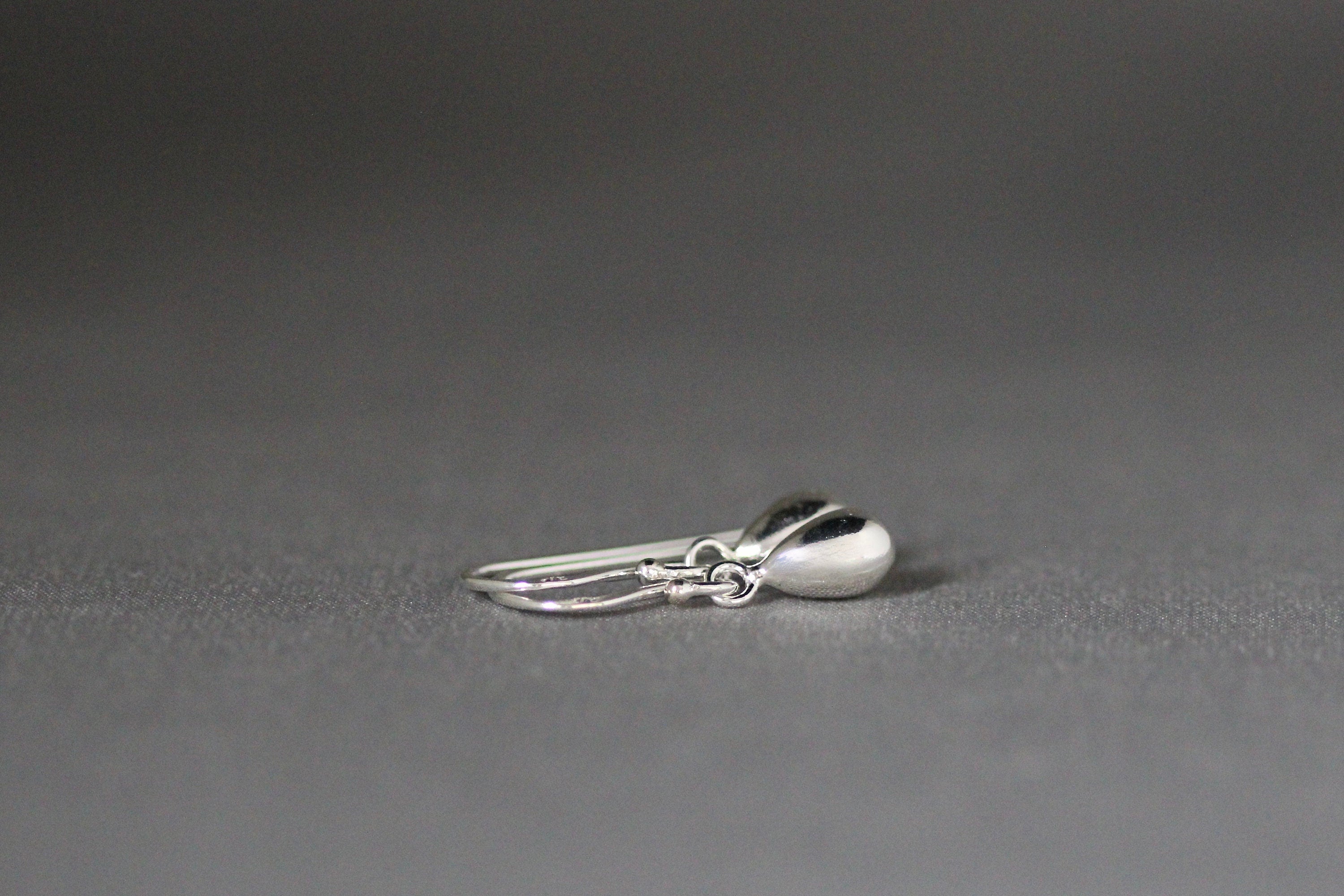 Petite Teardrop Charm Dangle Earrings in Sterling Silver
