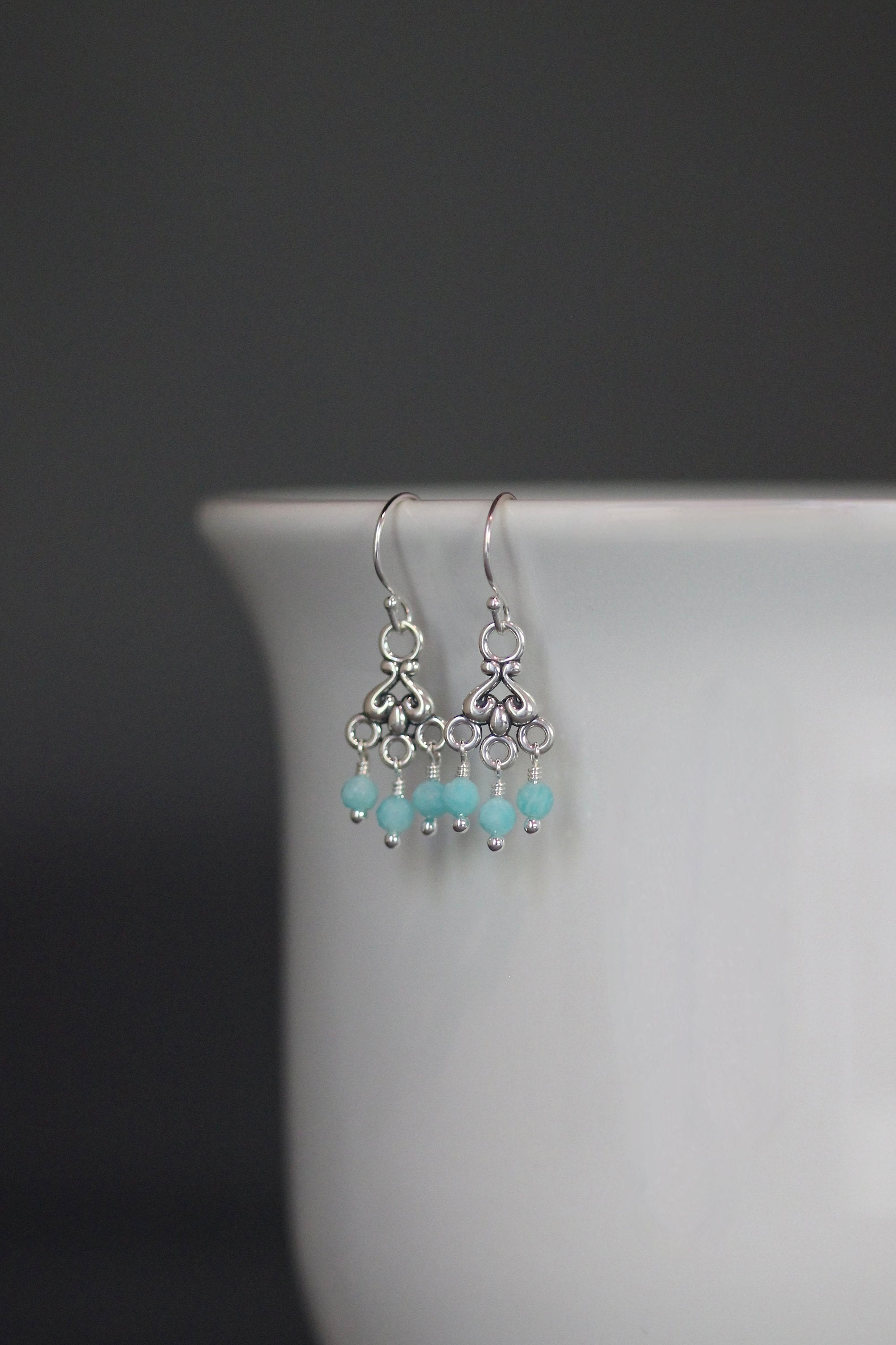 Amazonite Chandelier Earrings in Sterling Silver