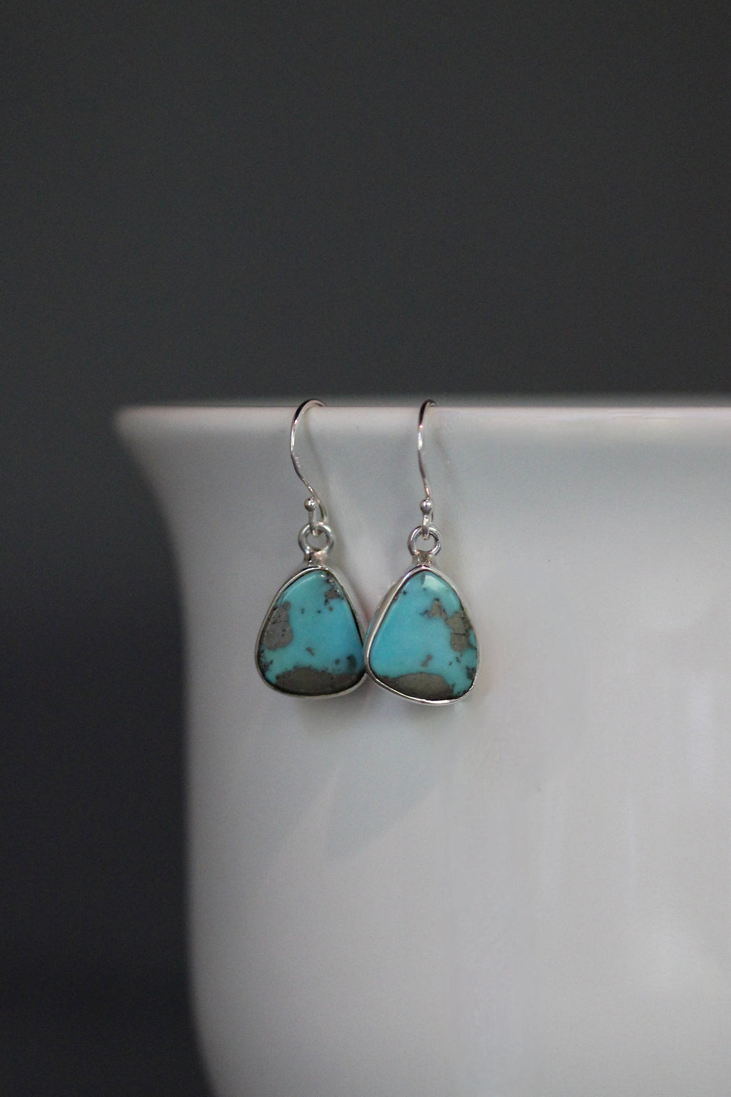 Blue Turquoise Cabochon Earrings