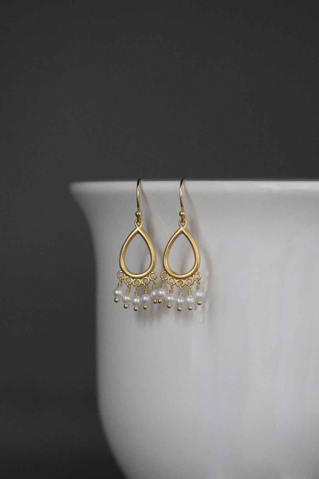 Freshwater Pearl Chandelier Earrings in Gold Vermeil