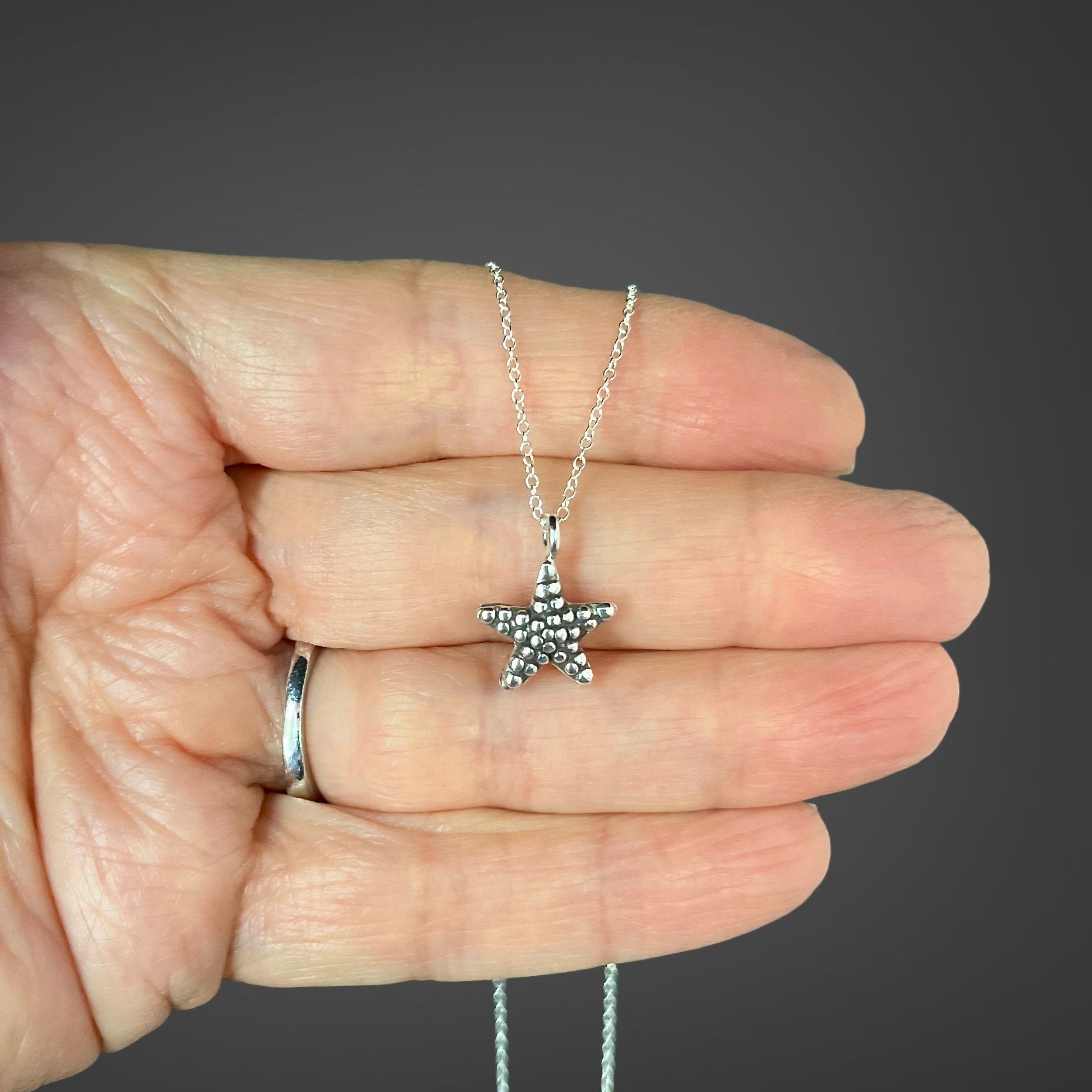Sterling Silver Starfish Charm Necklace