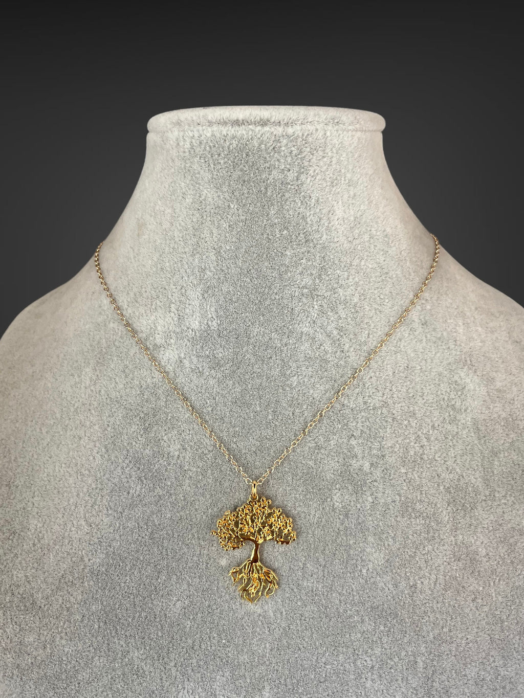 Gold Vermeil Tree of Life Pendant Necklace on Gold Filled Chain I