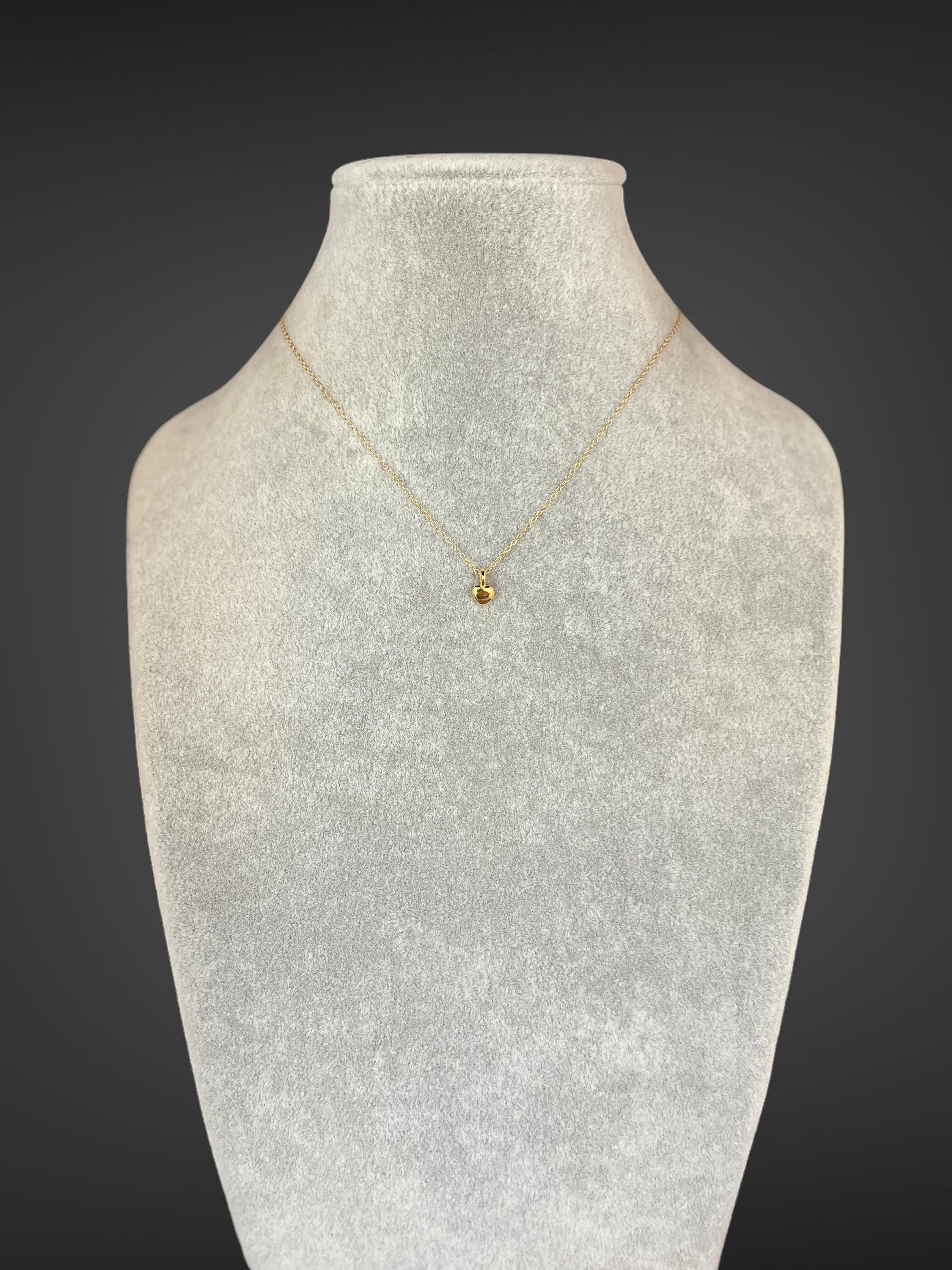 Gold Vermeil Heart Pendant Necklace on a Gold Filled Chain