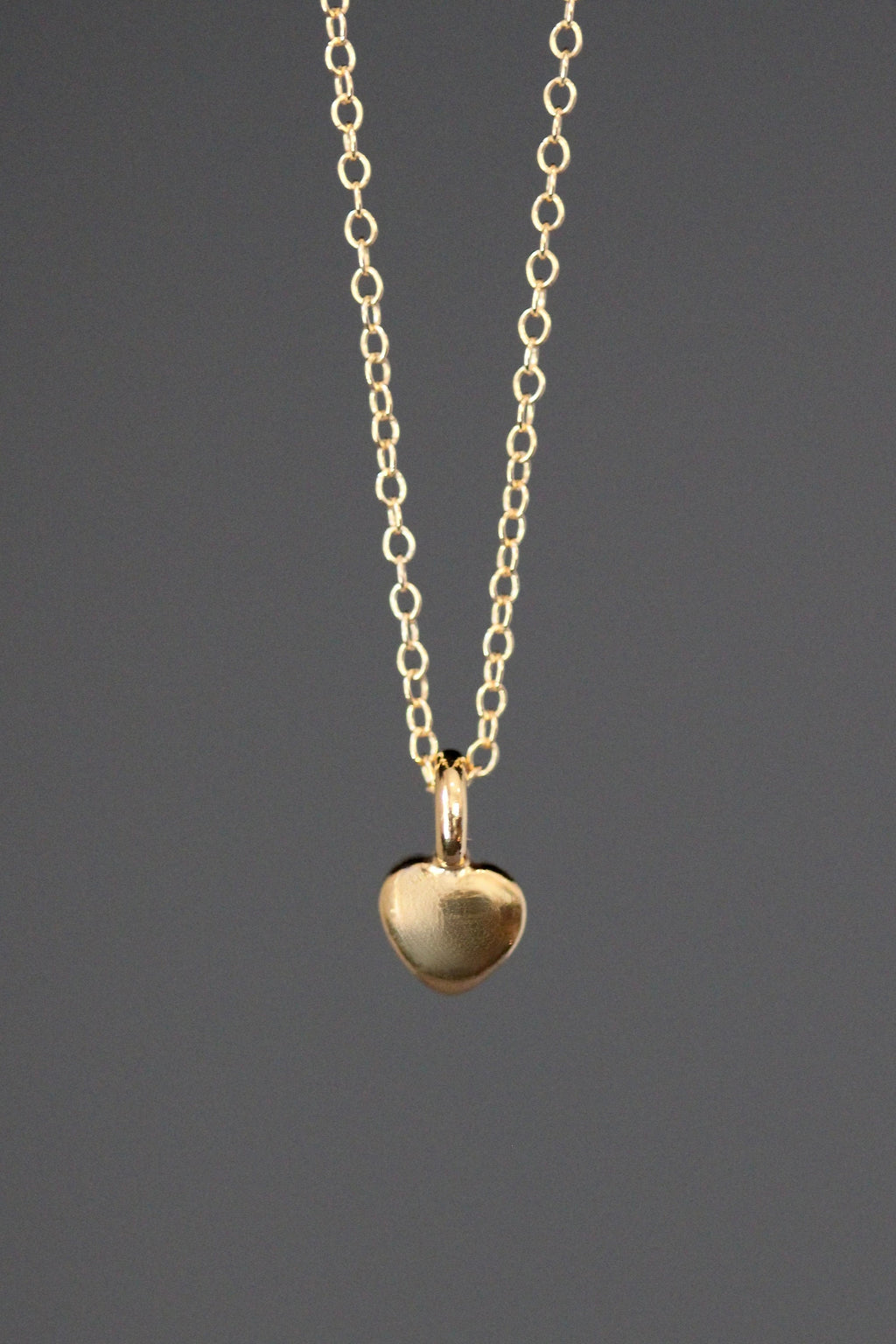 Gold Vermeil Heart Pendant Necklace on a Gold Filled Chain