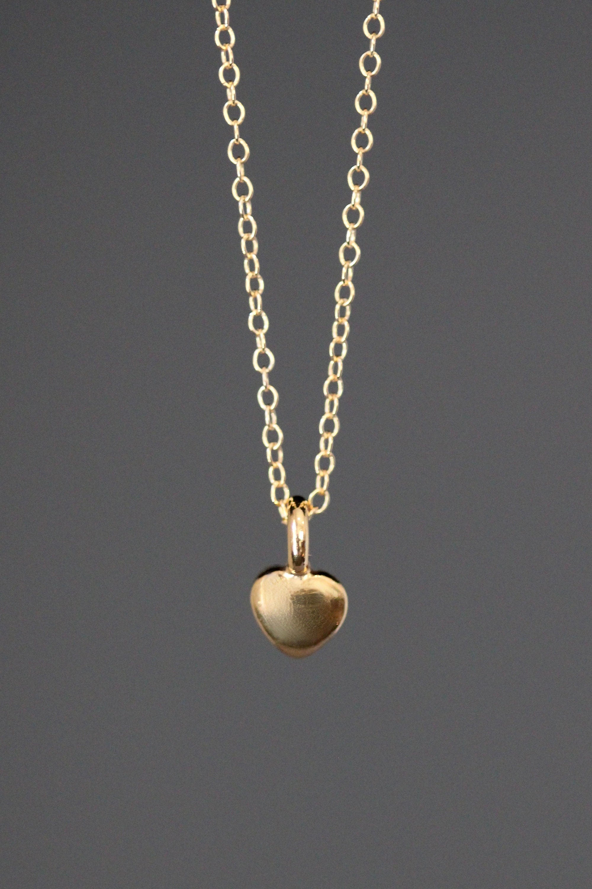 Gold Vermeil Heart Pendant Necklace on a Gold Filled Chain