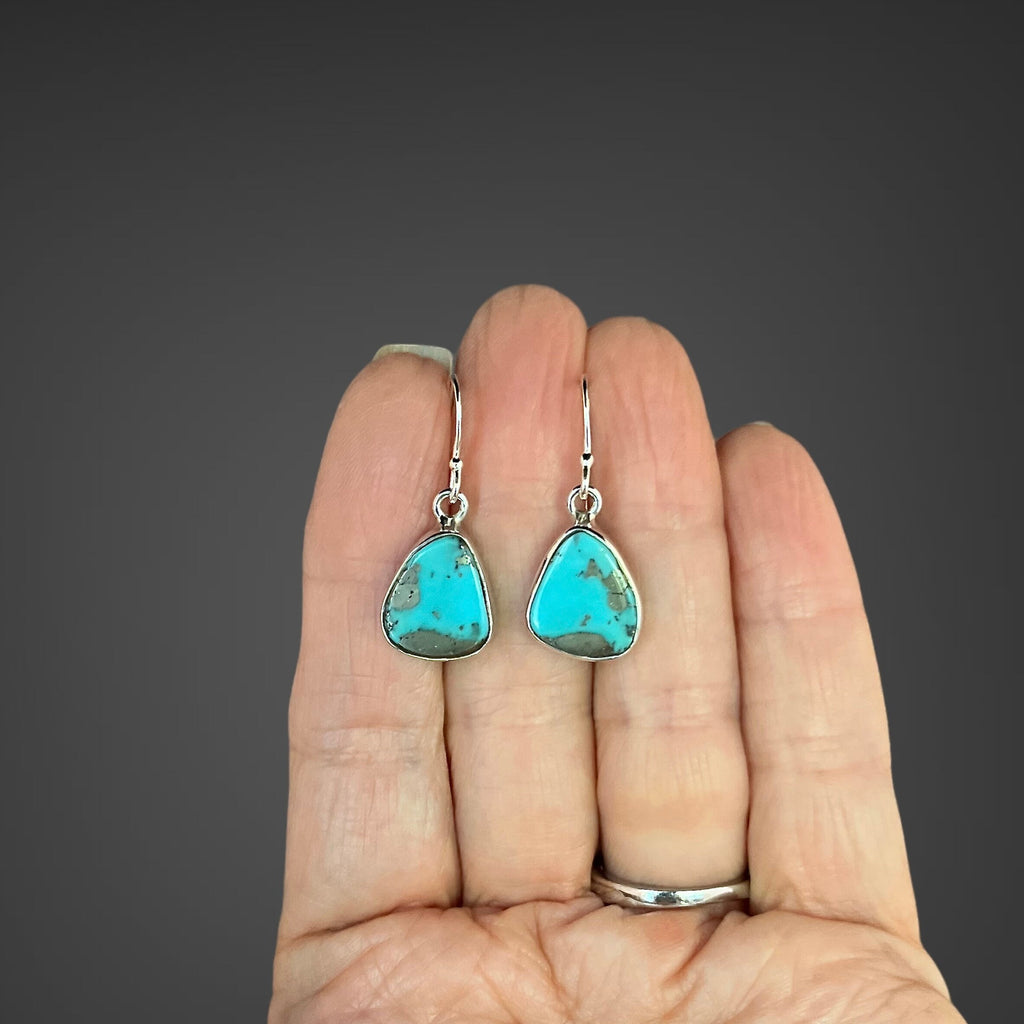 Blue Turquoise Cabochon Earrings