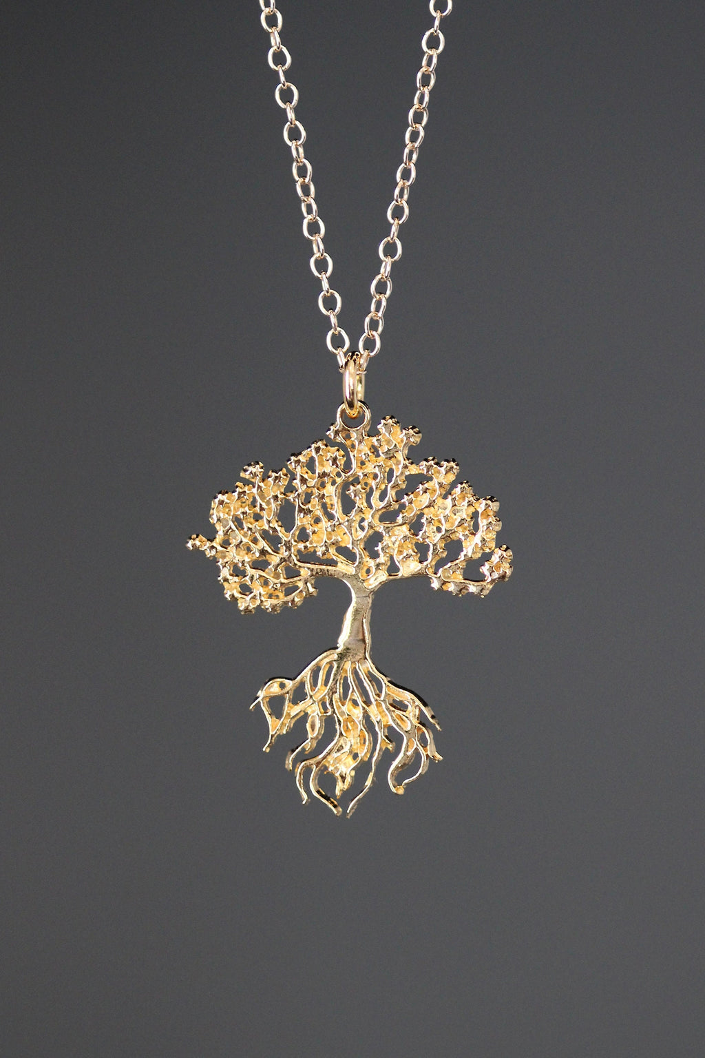 Gold Vermeil Tree of Life Pendant Necklace on Gold Filled Chain I