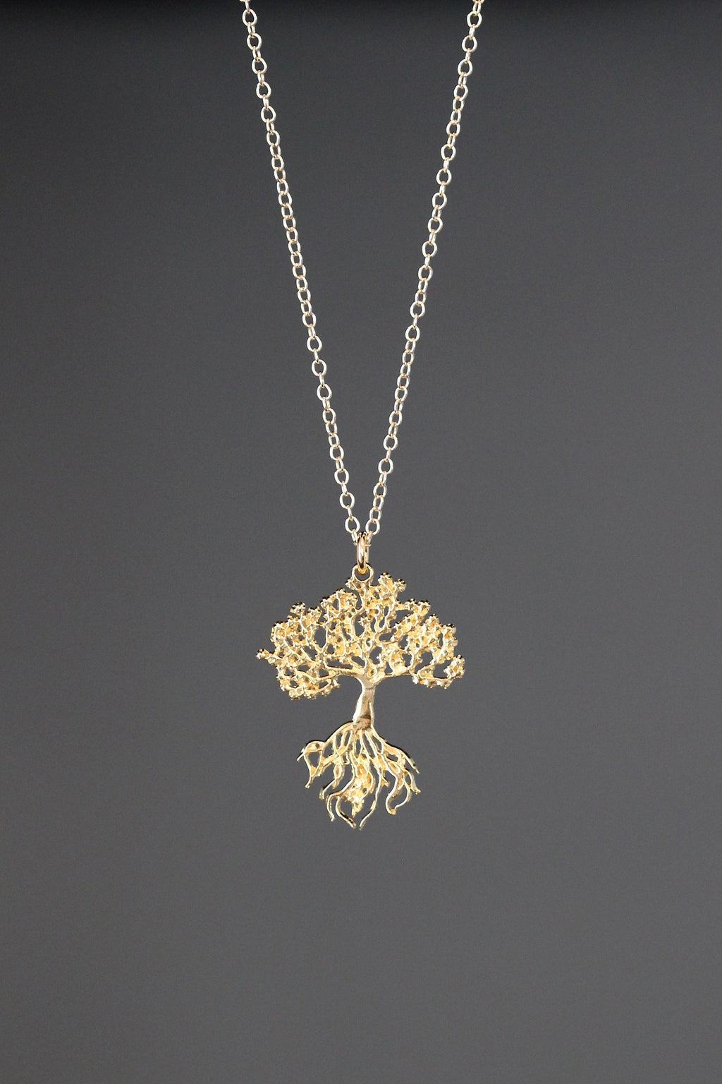 Gold Vermeil Tree of Life Pendant Necklace on Gold Filled Chain I