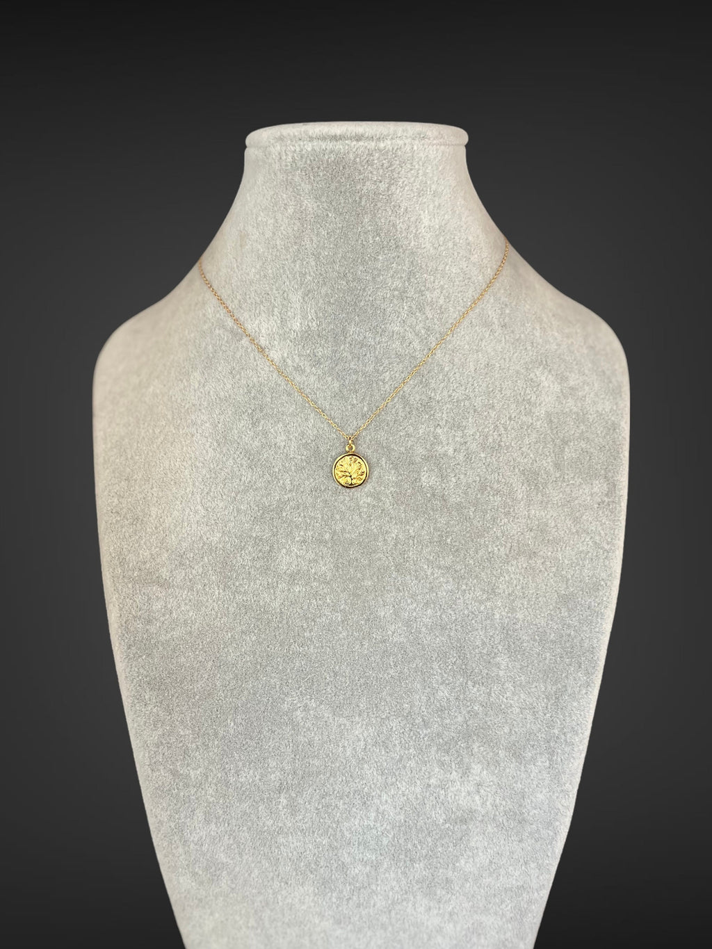 Gold Vermeil Tree of Life Coin Pendant Necklace