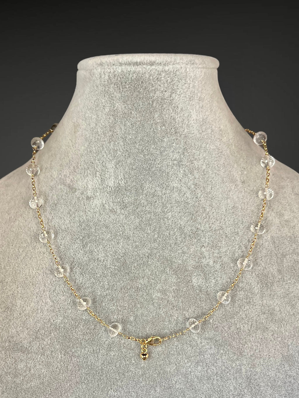 Quartz Crystal Station Necklace on a Gold Filled Chain