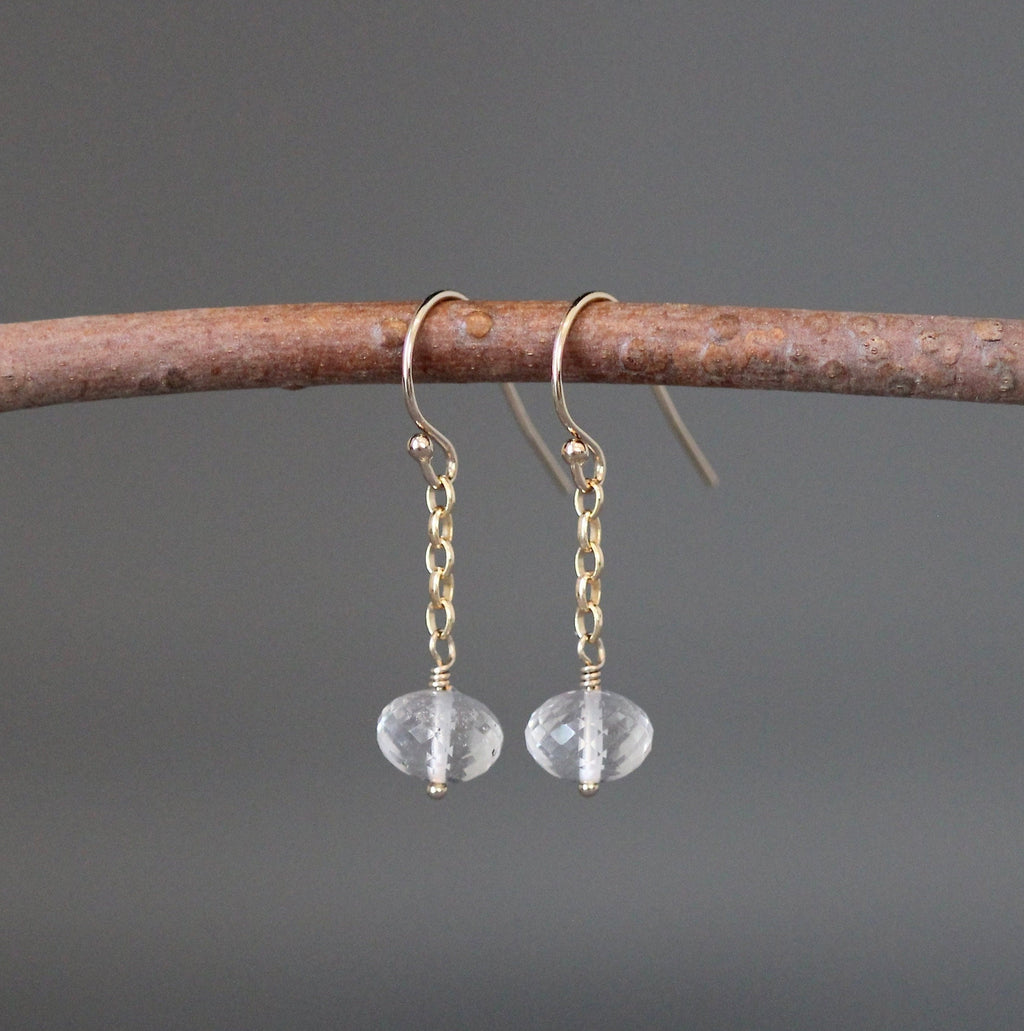 Quartz Crystal Station Necklace on a Gold Filled Chain