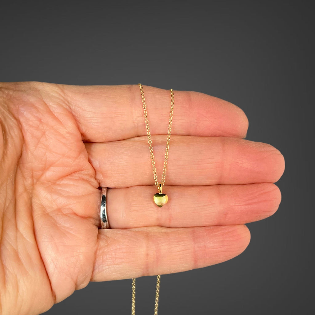 Gold Vermeil Heart Pendant Necklace on a Gold Filled Chain