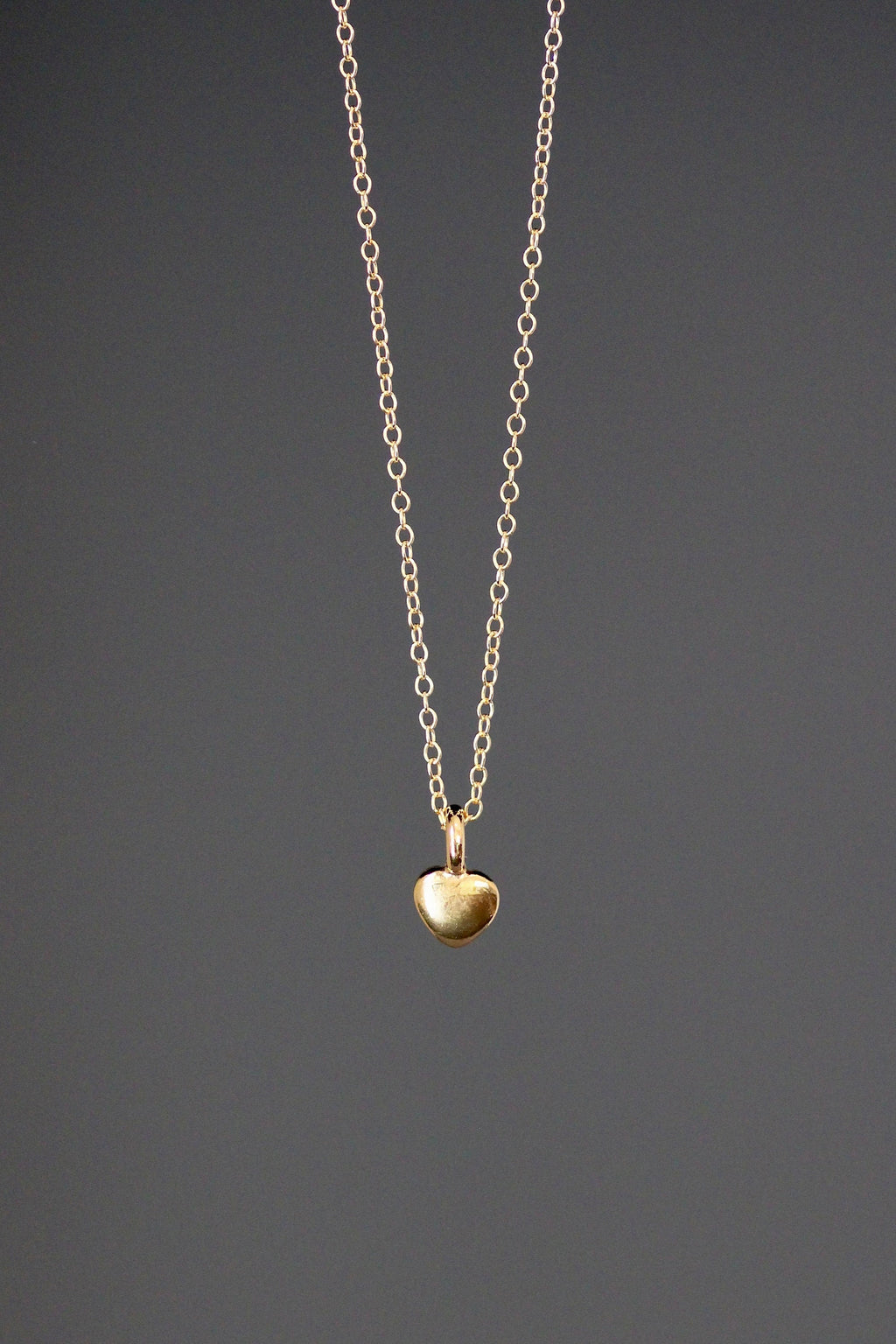Gold Vermeil Heart Pendant Necklace on a Gold Filled Chain