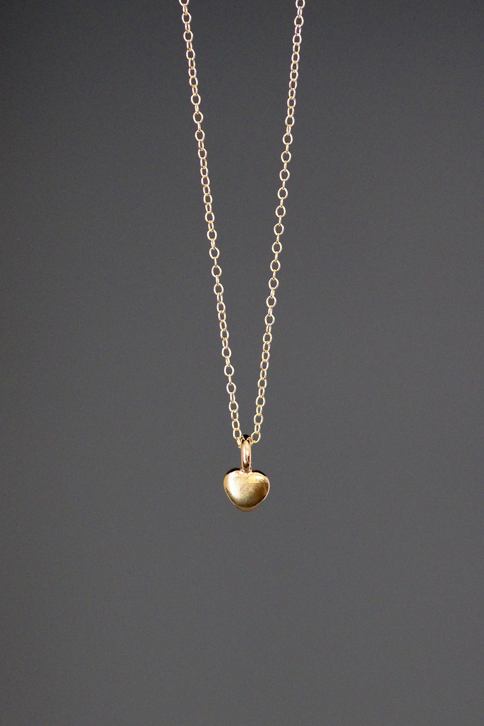 Gold Vermeil Heart Pendant Necklace on a Gold Filled Chain