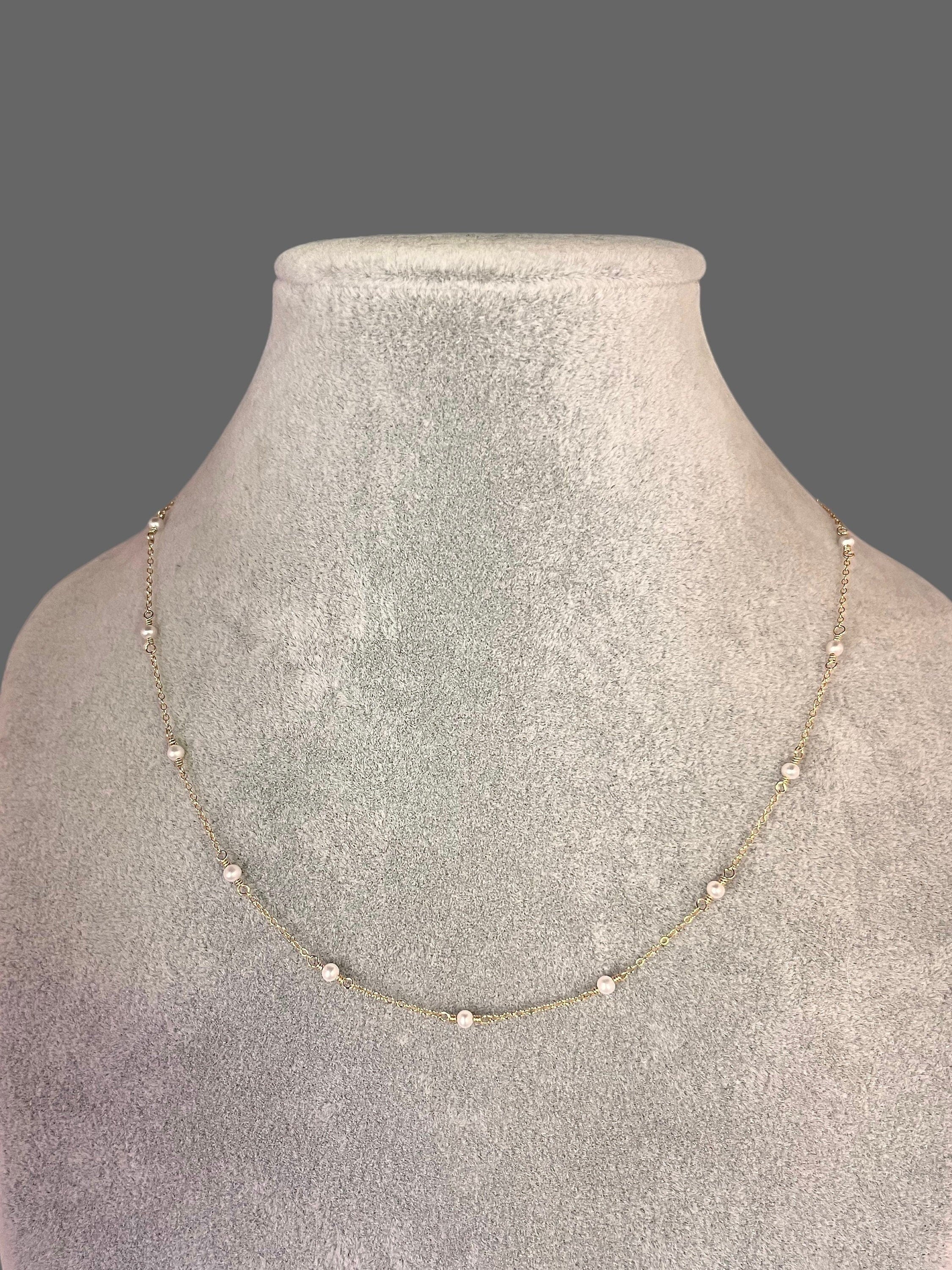 Freshwater Pearl and Gold Filled Chain Necklace