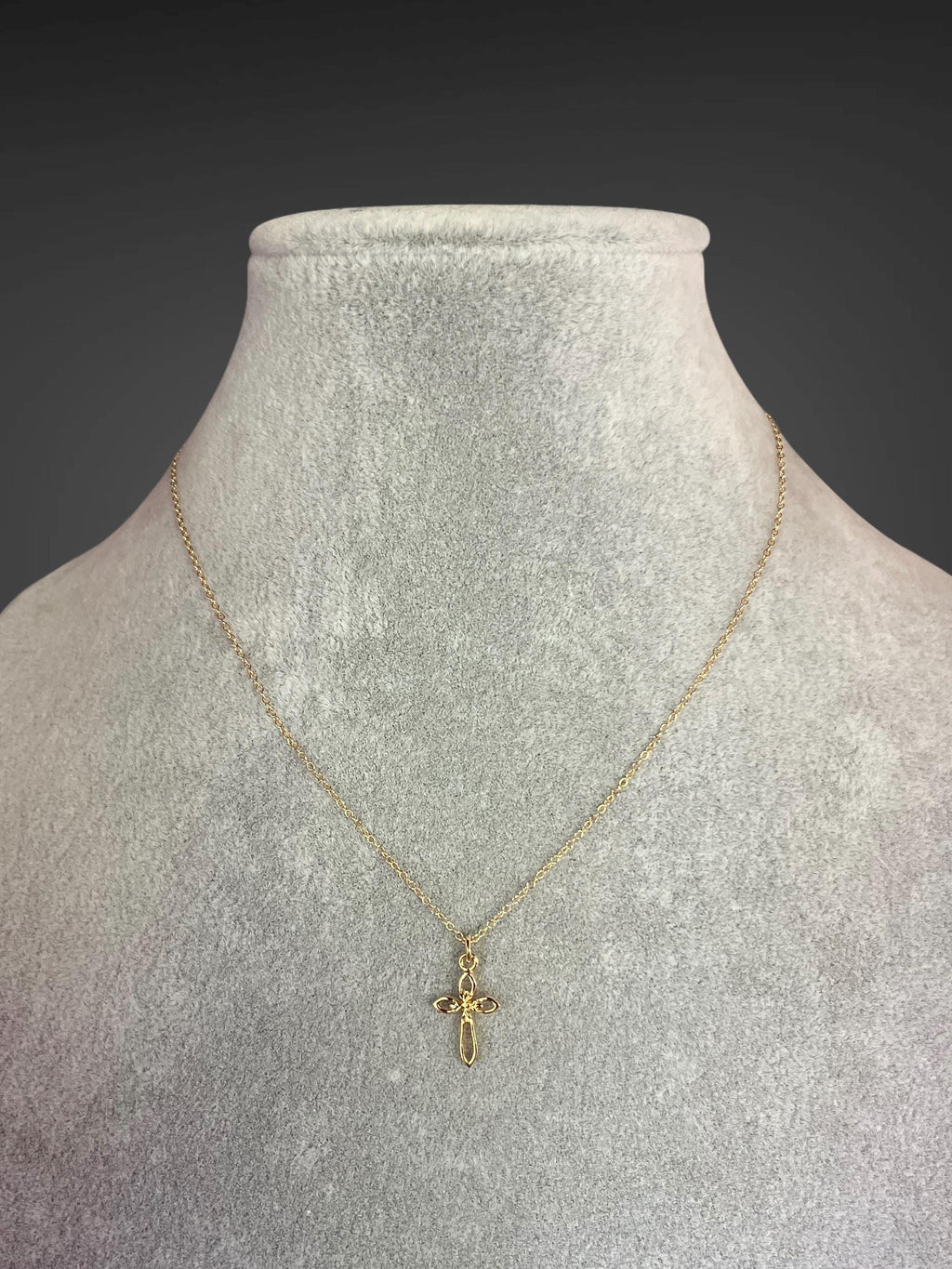 Gold Vermeil Cross Pendant Necklace on Gold Filled Chain