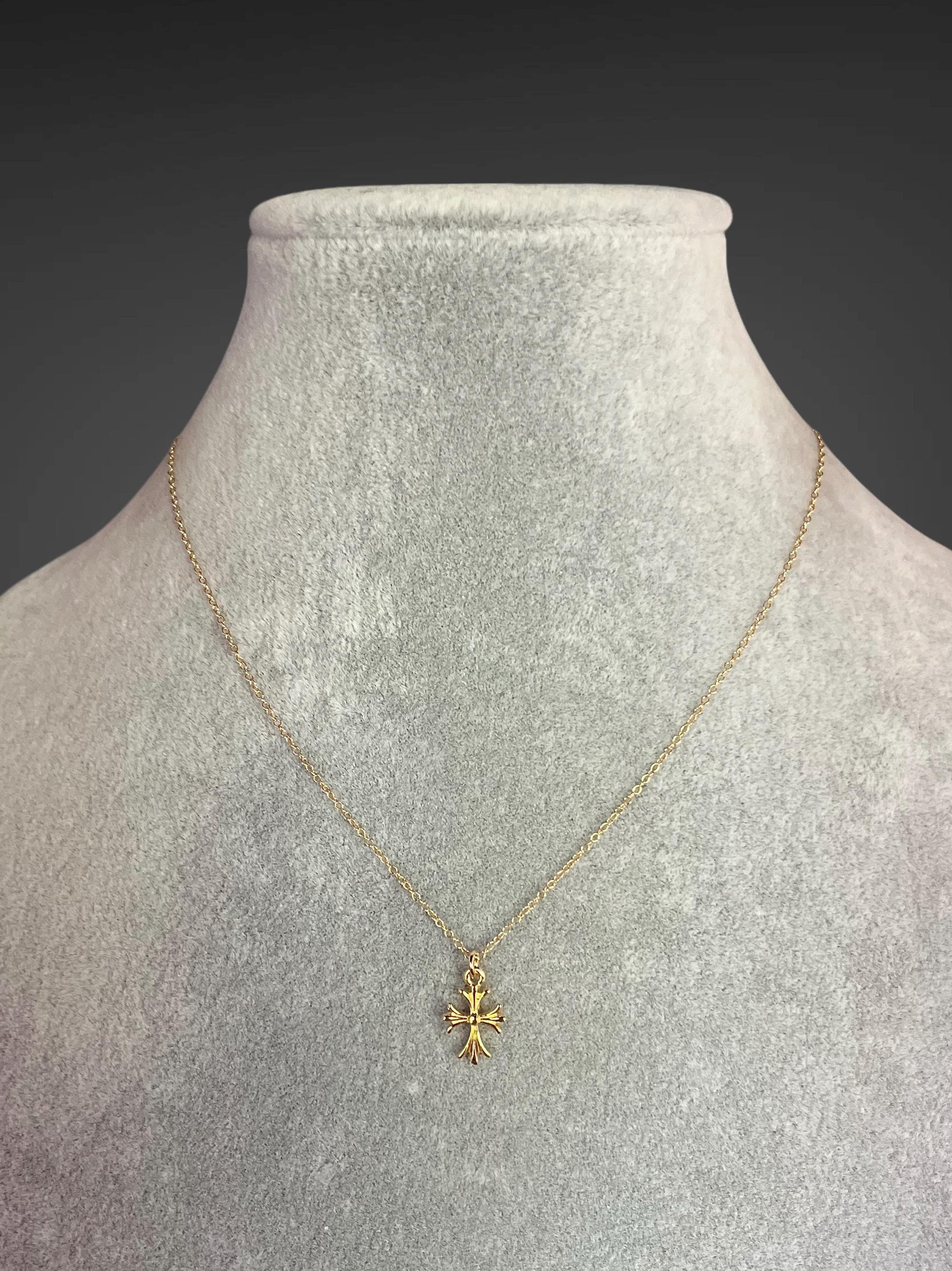 Gold Vermeil Cross Pendant Necklace