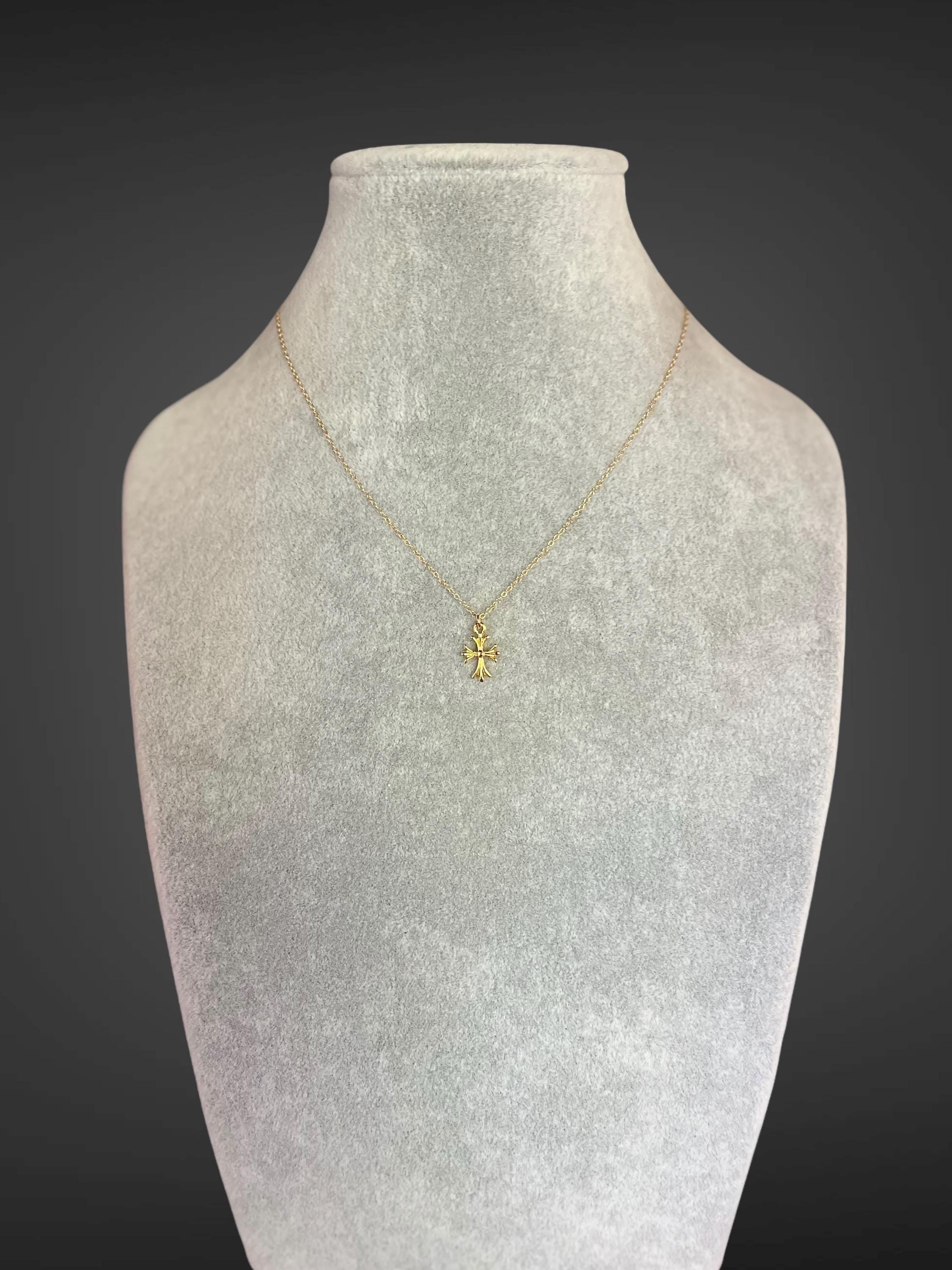 Gold Vermeil Cross Pendant Necklace