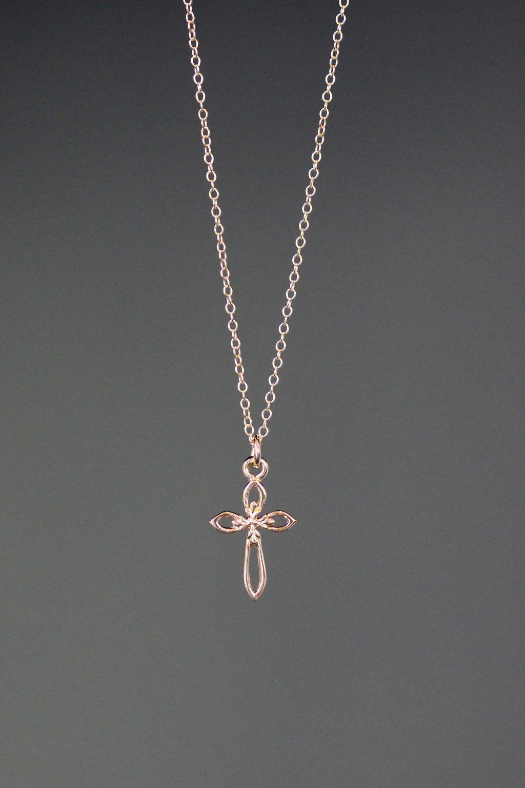 Gold Vermeil Cross Pendant Necklace on Gold Filled Chain