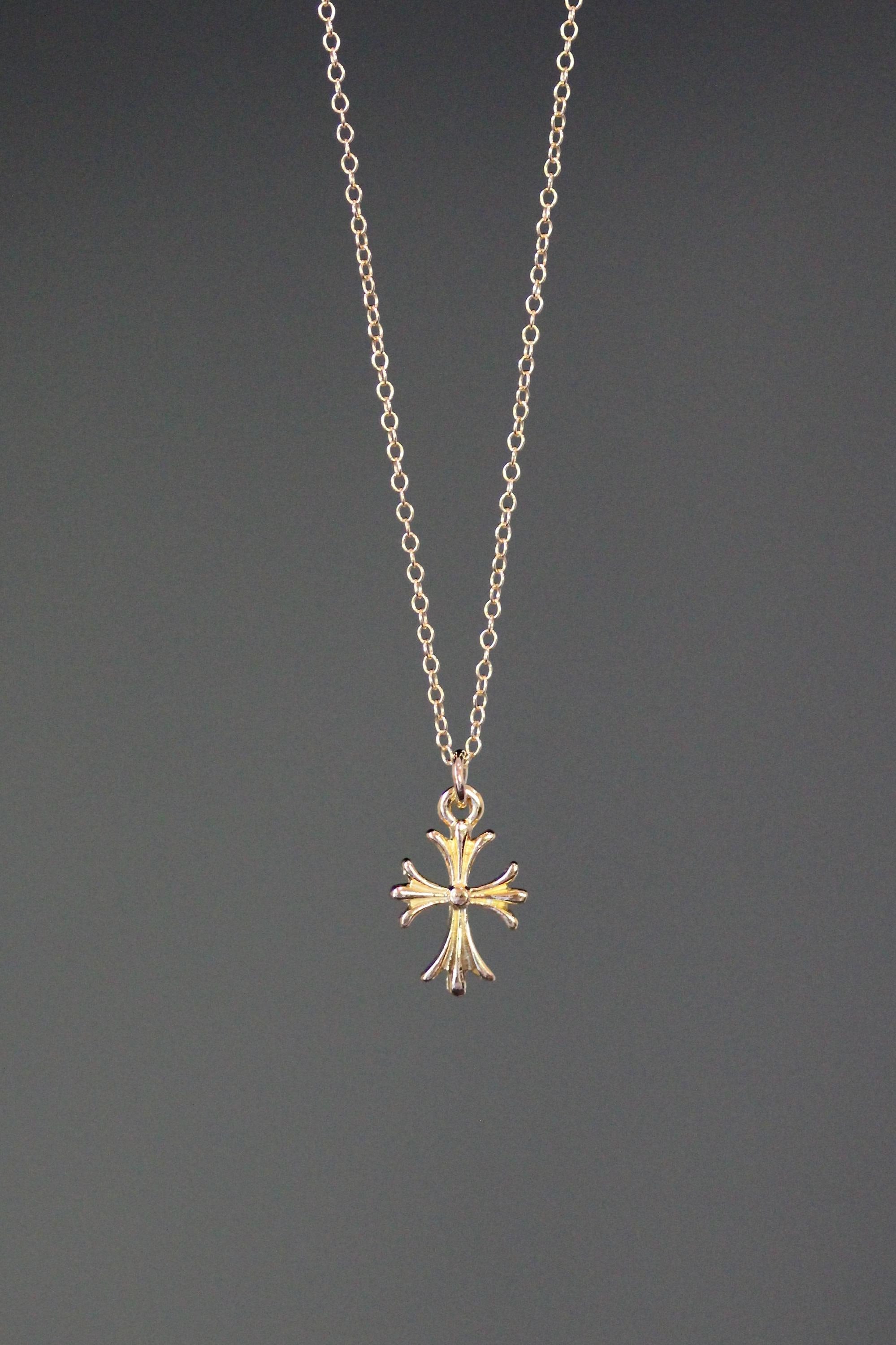 Gold Vermeil Cross Pendant Necklace