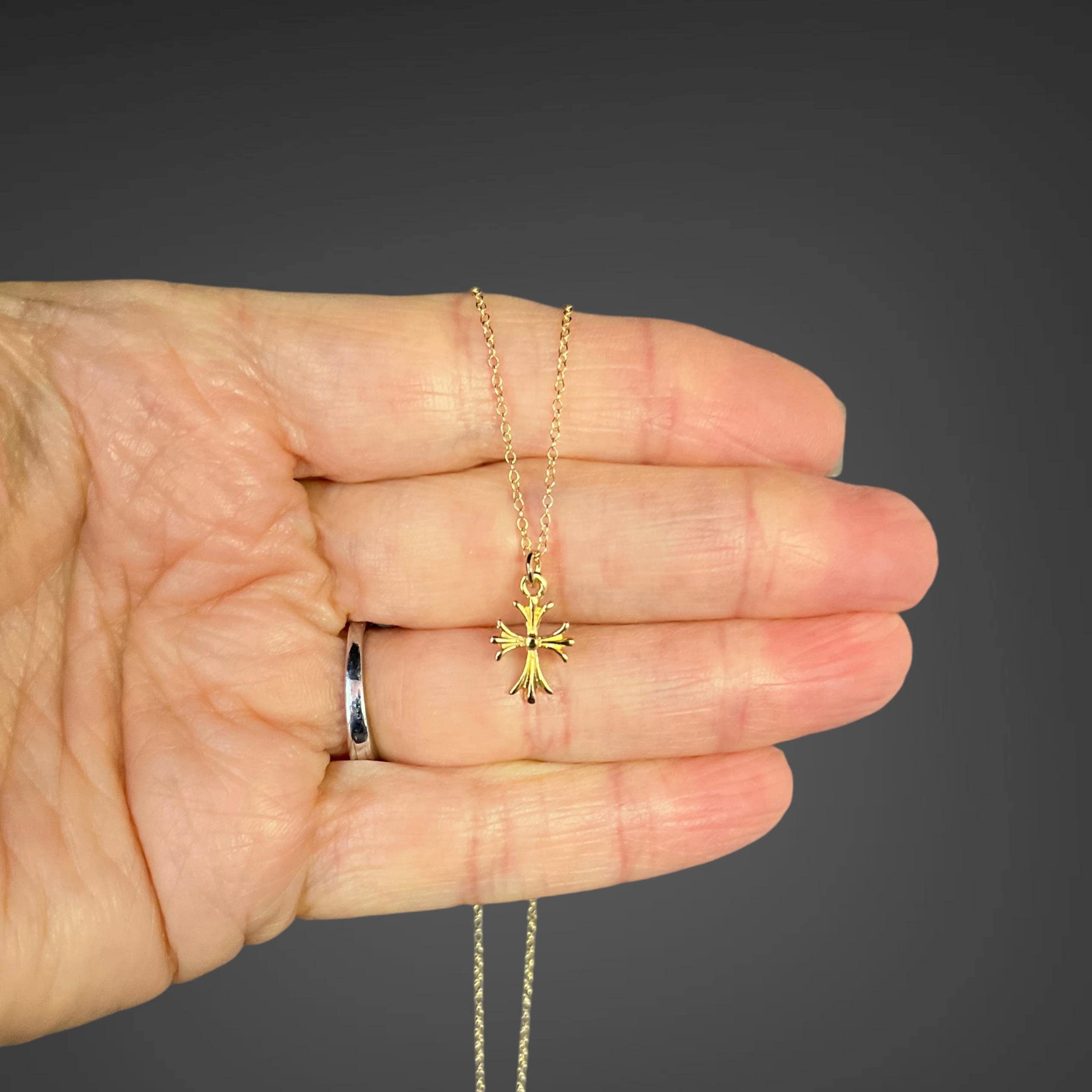 Gold Vermeil Cross Pendant Necklace
