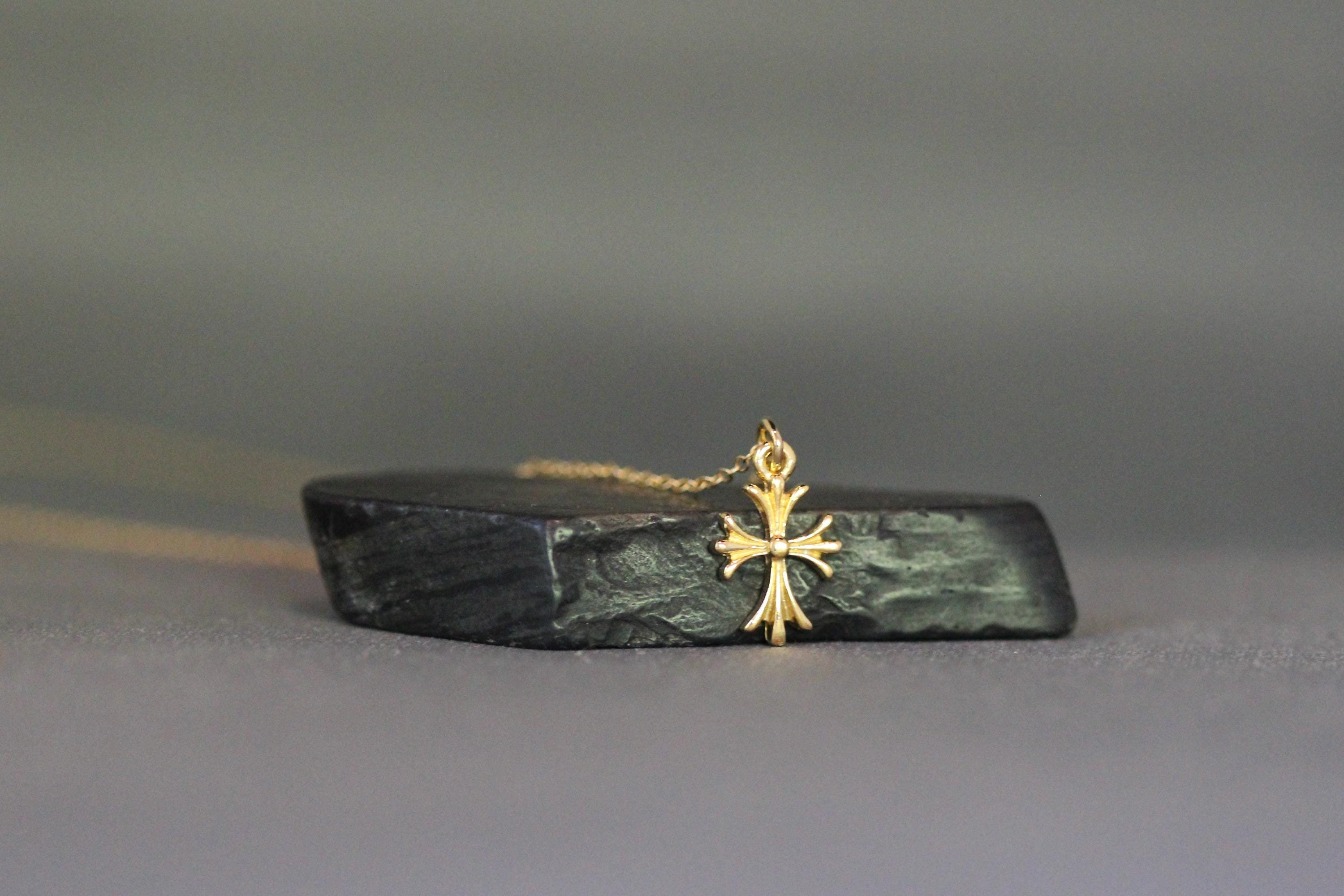 Gold Vermeil Cross Pendant Necklace
